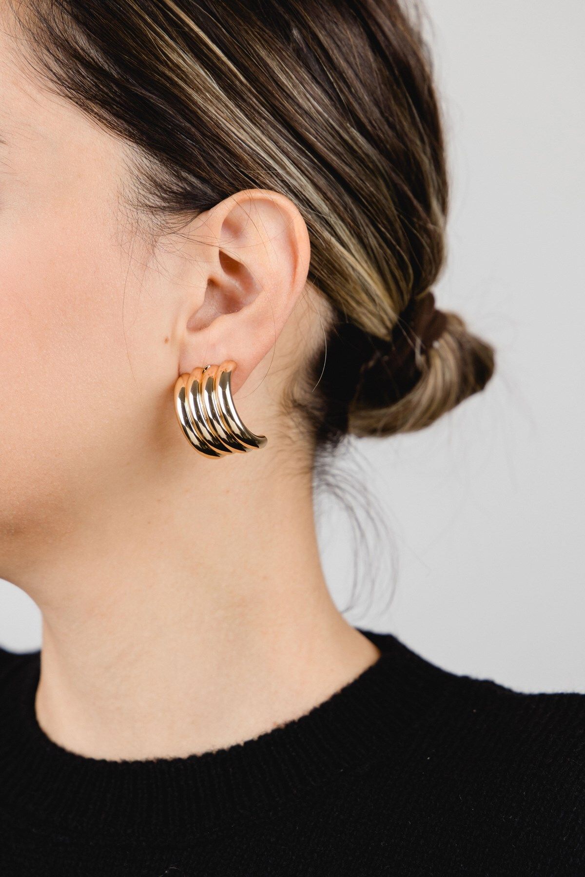 Gold half store hoop earrings