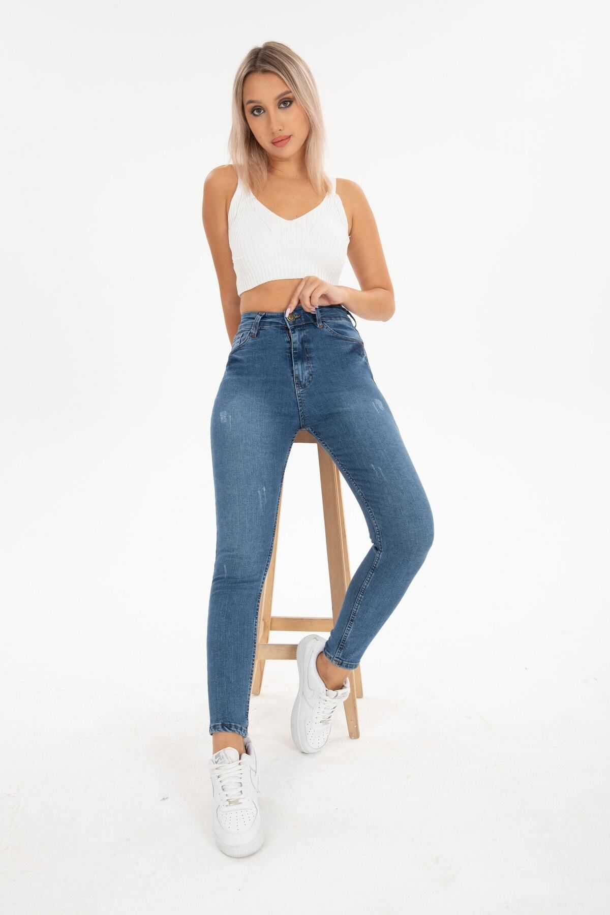 High waist trousers in skinny fit on sale