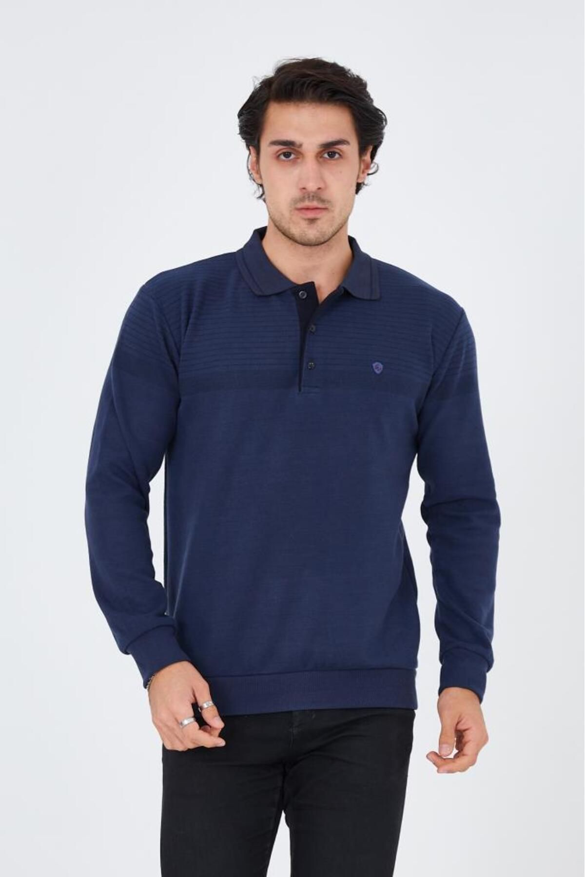 Dark blue sales polo sweater