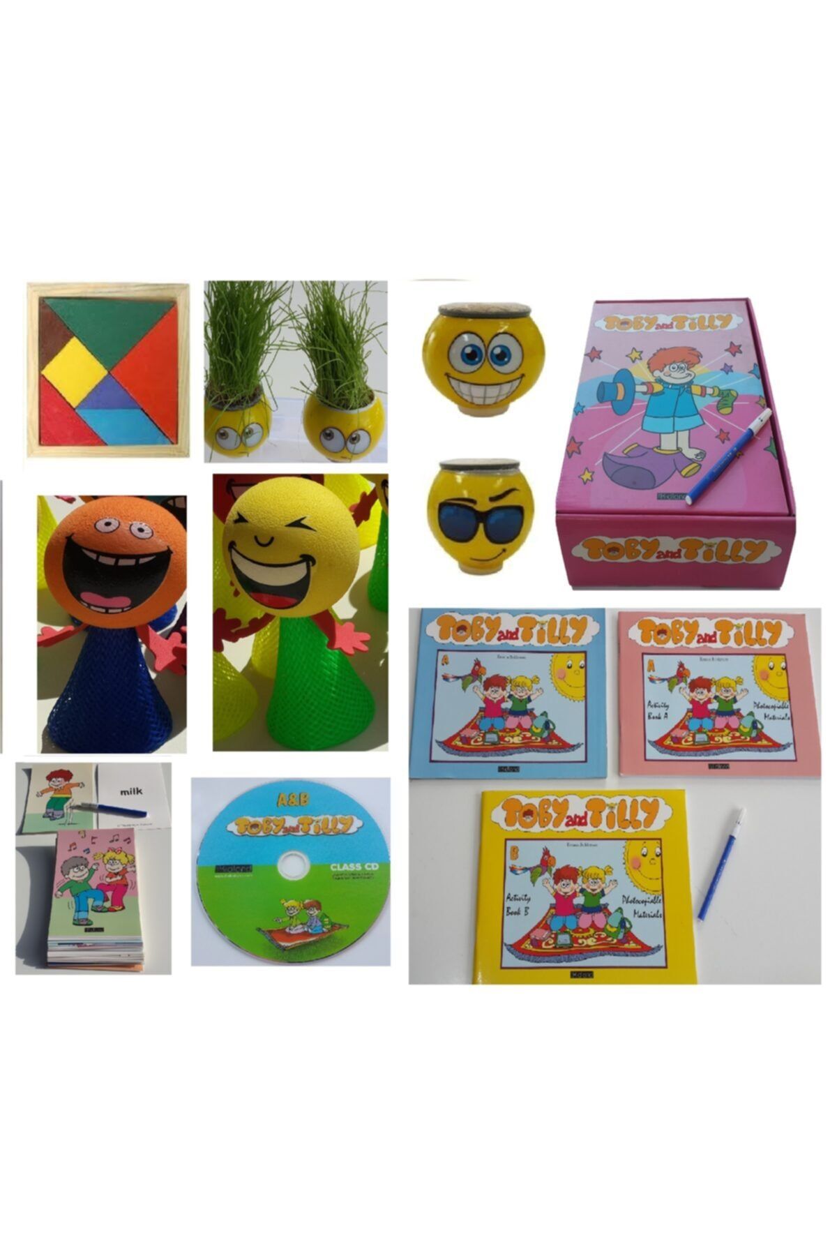 The Kidland Anaokulu -okul Öncesi Ingilizce Destekli Etkinlik Seti -3 Kitap - Dvd Rom - 208 Kelimelik Kartlar -