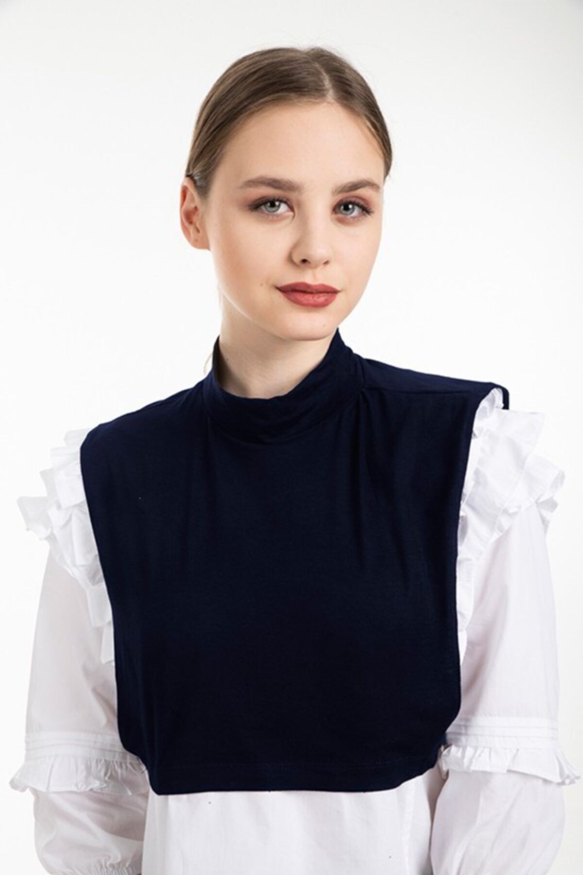 İsra Silk Lacivert Vip Tesettür Yaka Boyunluk