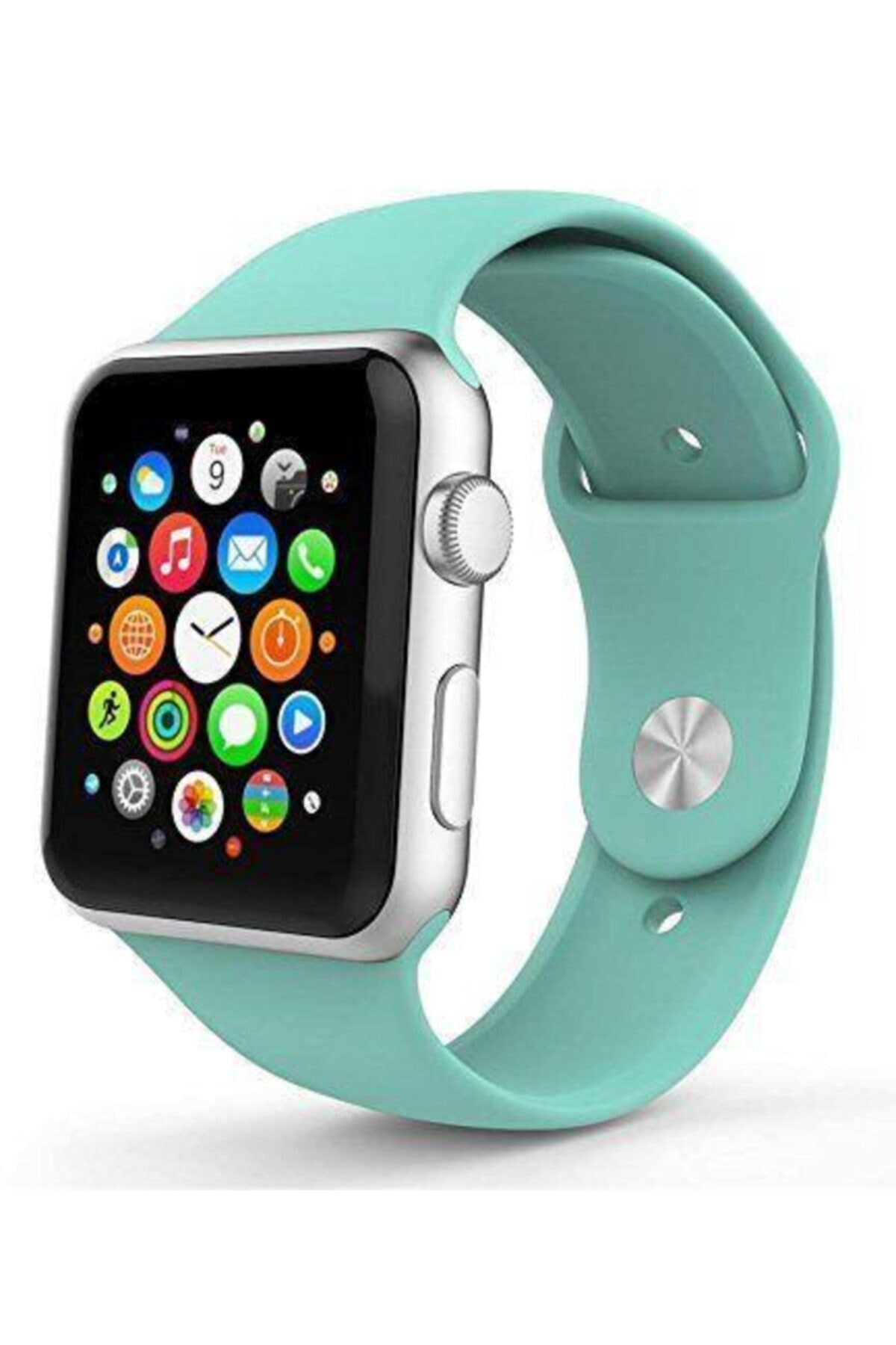 ECRMOBILE Apple Watch 1 2 3 4 5 Se 6 Seri 42 mm/44 mm Uyumlu Silikon Kordon + Kasa Koruyucu 2 li Set