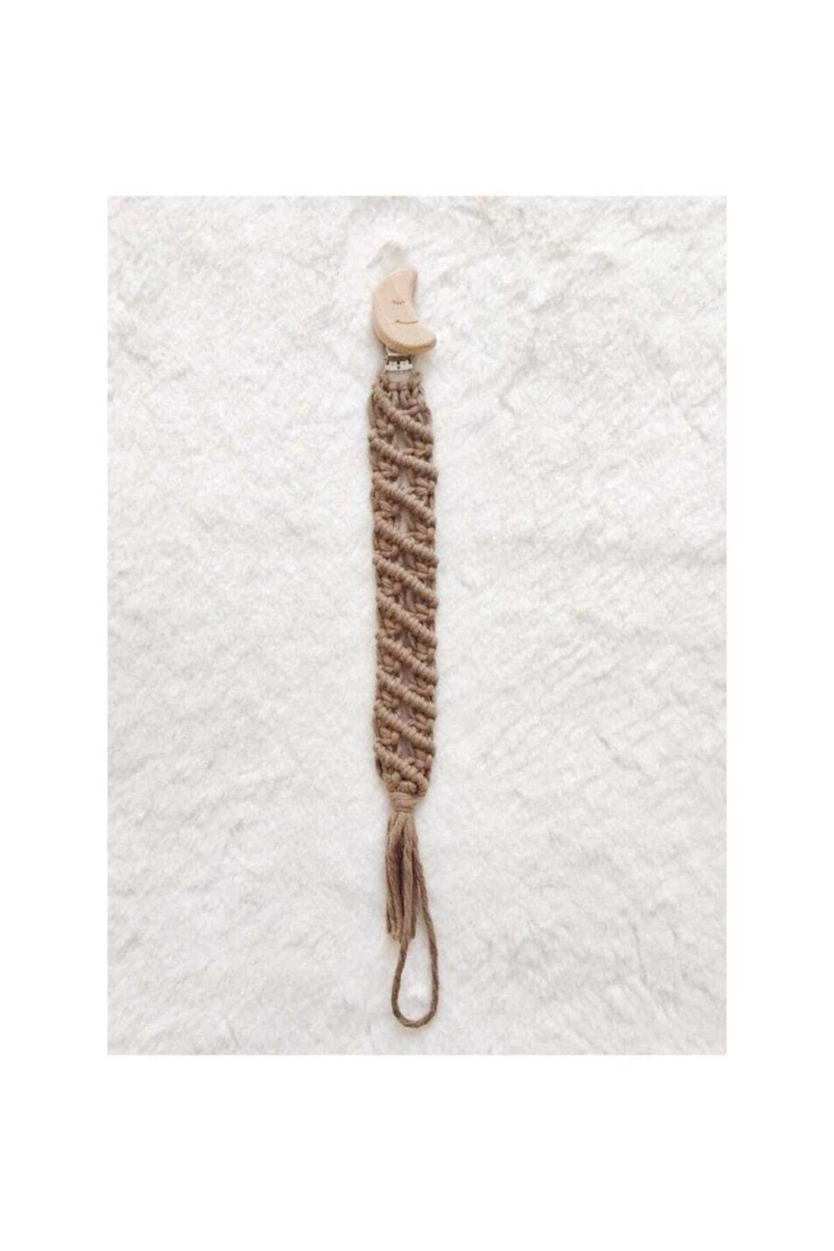 vanilla baby shop Kahverengi Makrome Emzik Askısı