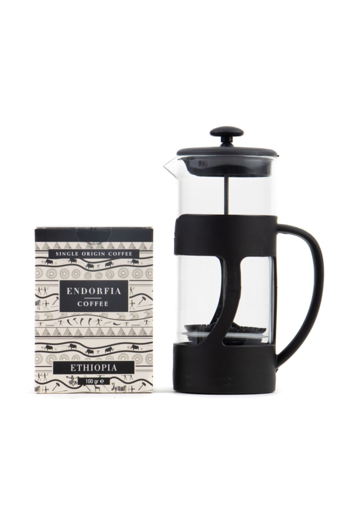 endorfia French Press 500 ml ve Etiyopya Hediyelik Dünya Kahvesi 100 gr