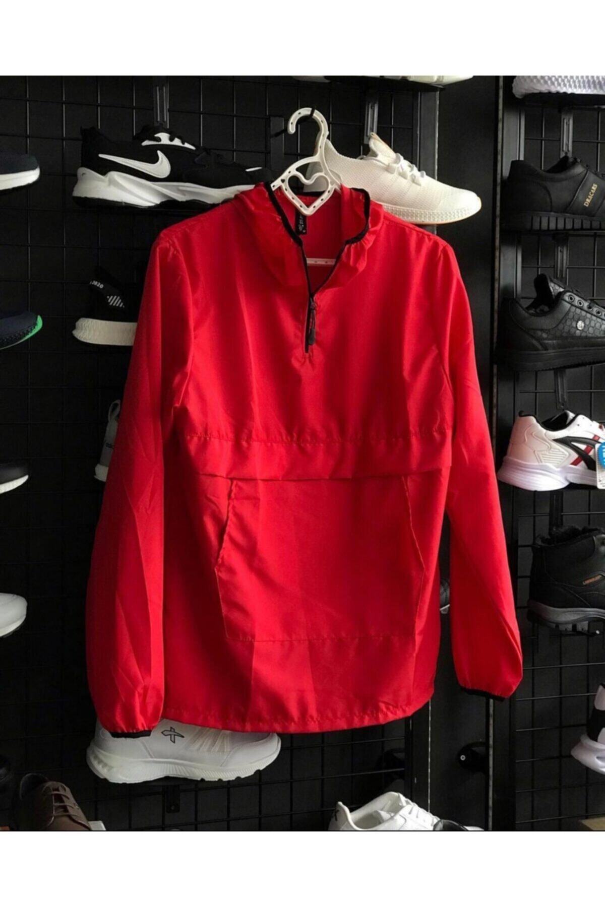 TMB Unisex Kırmızı Su Geçirmez Yağmurluk & Rüzgarlık