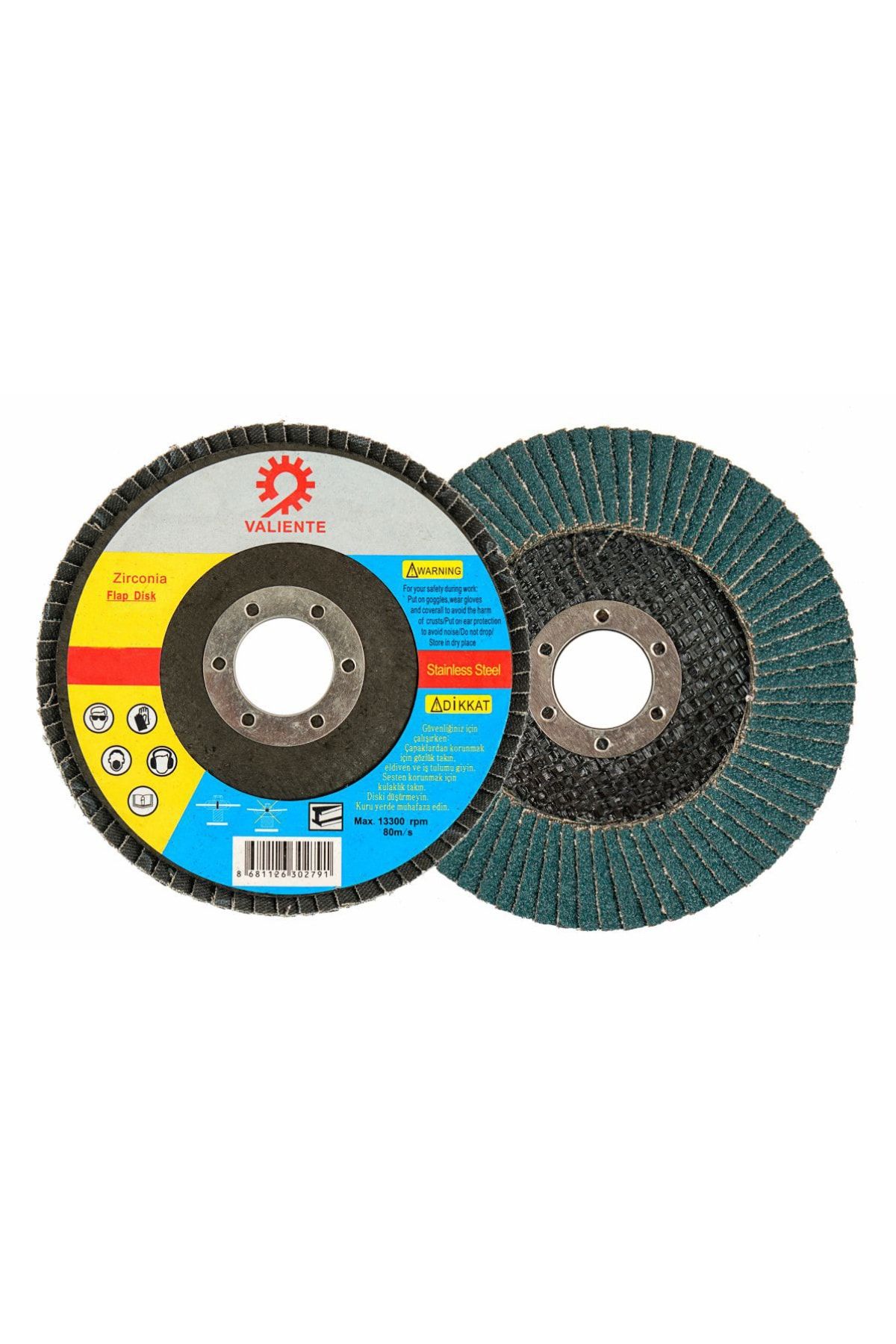 Valiente Flap Disc Zirkonyum Zımpara 180x22 10'lu
