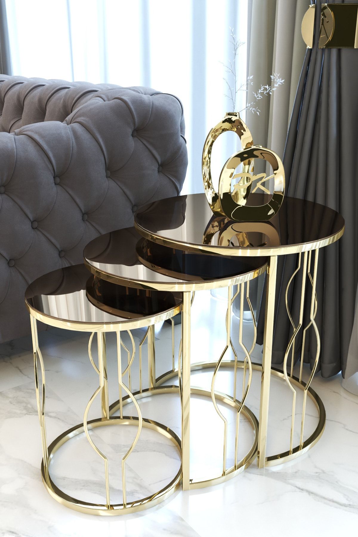 pukka sehpa gold zigon sehpa bronz aynali fiyati yorumlari trendyol
