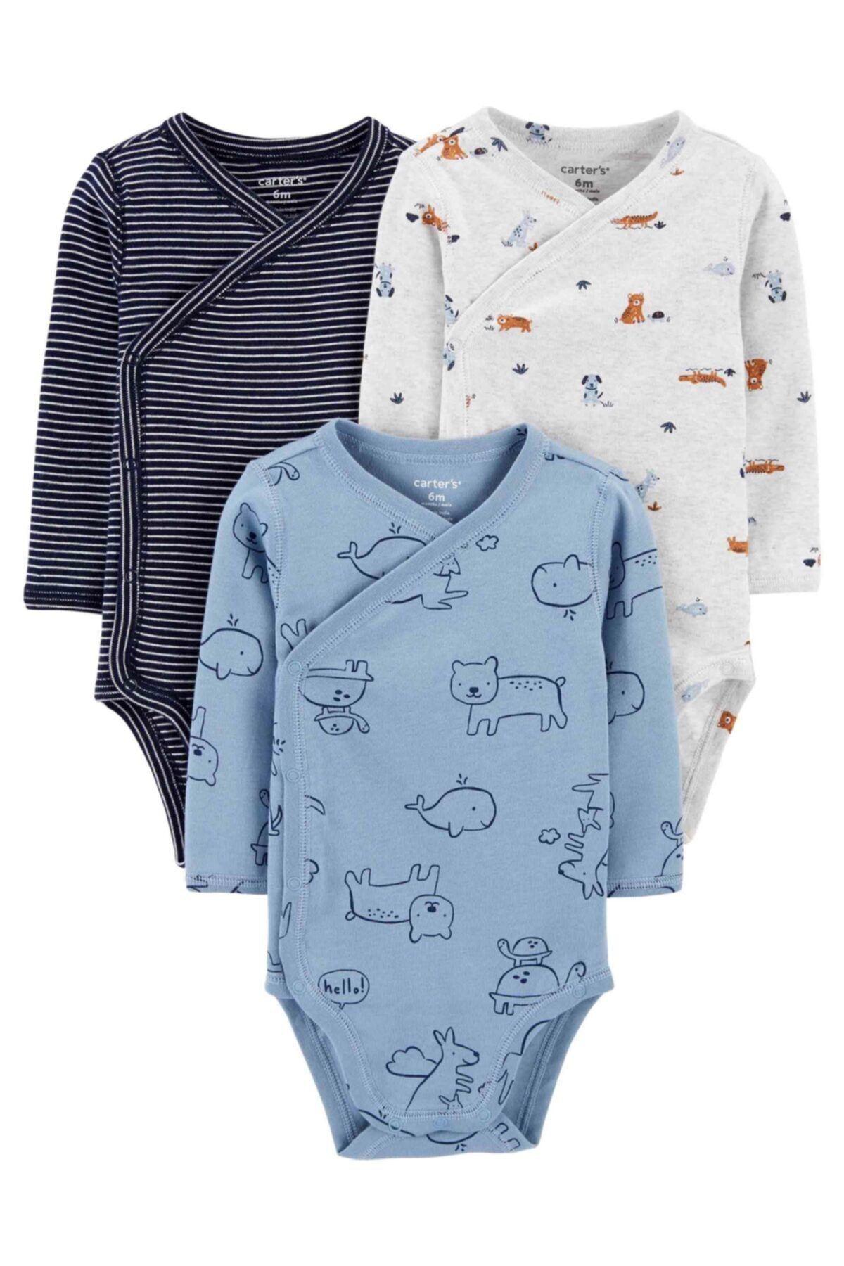 carter s erkek bebek cok renkli 3 lu body layette fiyati yorumlari trendyol