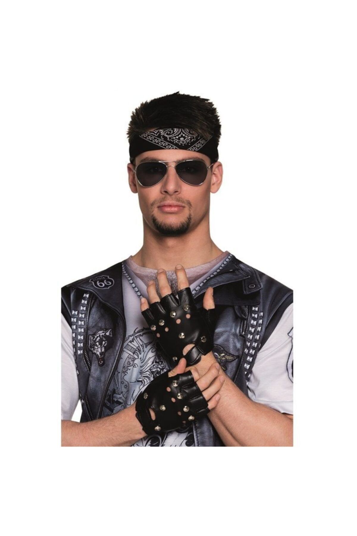 Samur Retro Partisi Deri Punk Eldiveni 1 Çift