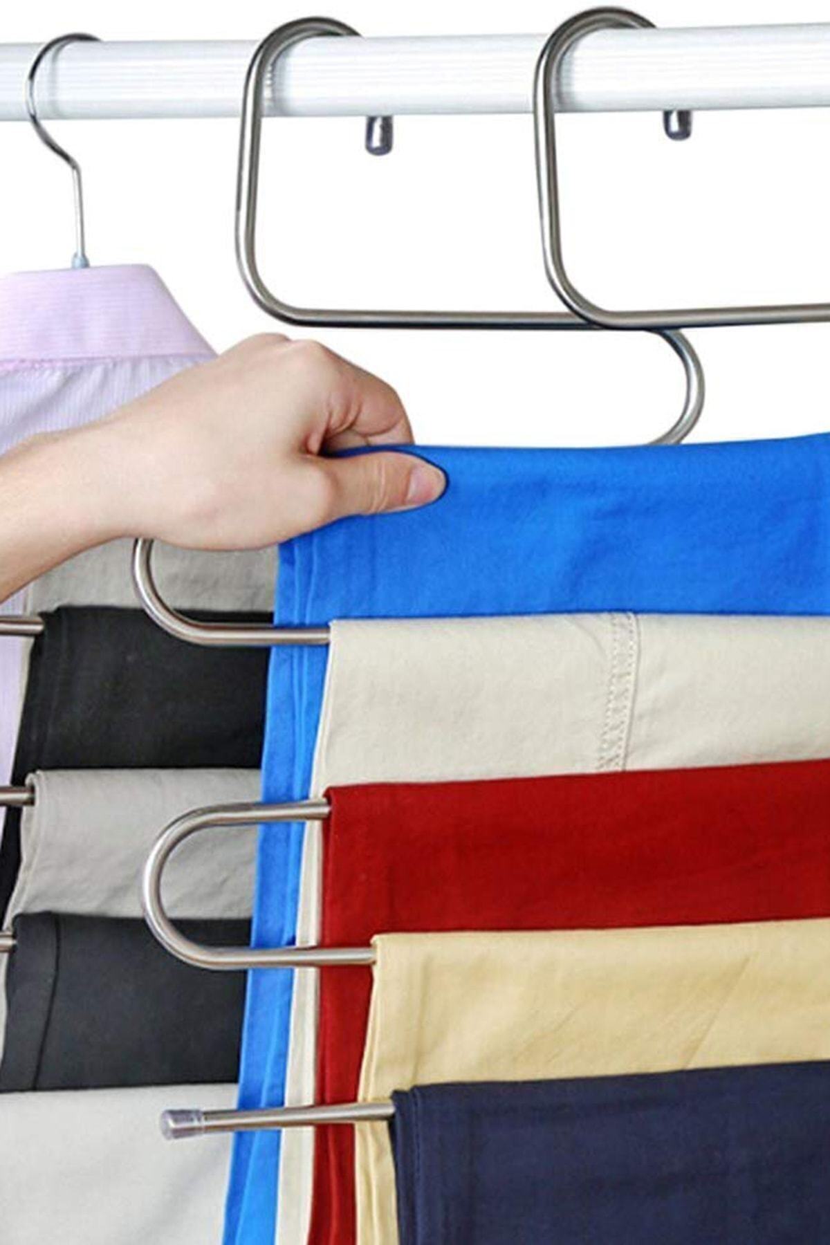 Ermek 5 Katlı Metal Pantolon - Eşarp Askısı