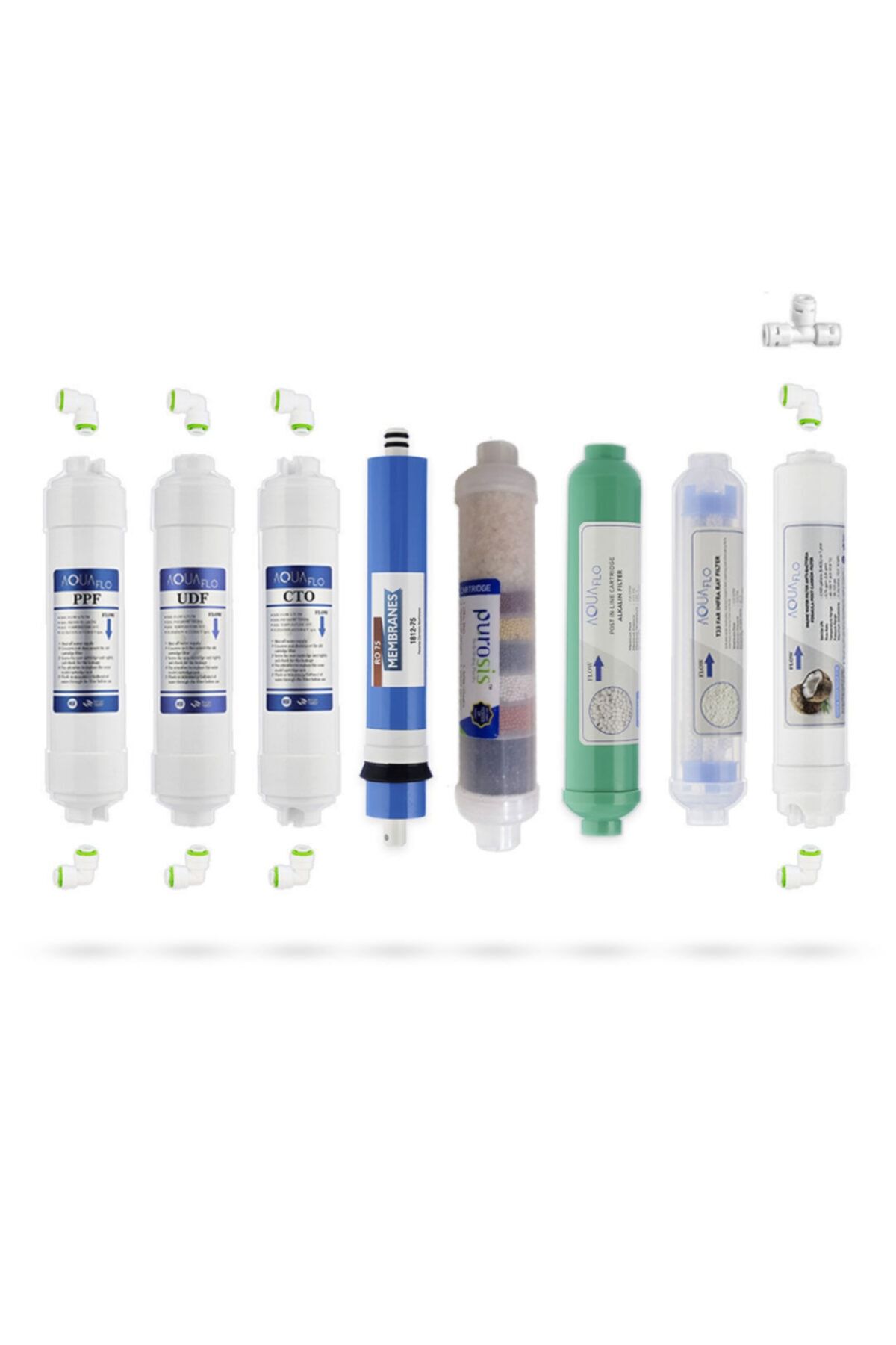 AQUAFLO Kapalı Kasa Su Arıtma Cihazı 14lü Filtresi Standart Membran Set
