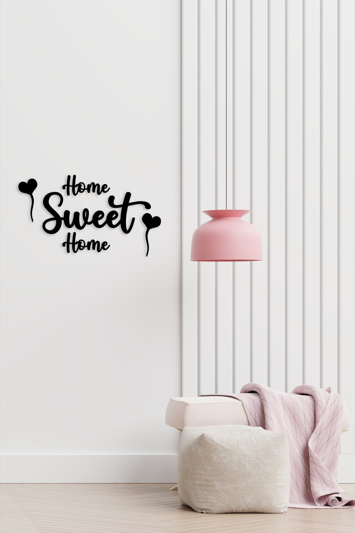 Tomruk Magnet Evi Home Sweet Home Uçan Kalpler Duvar Dekoru