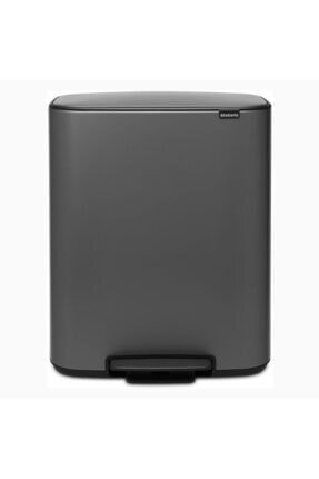 Brabantia Çöp Kutusu Iki Bölmeli 30+30 Lt Bo Pedal Bin Platinium 211546 Image 0