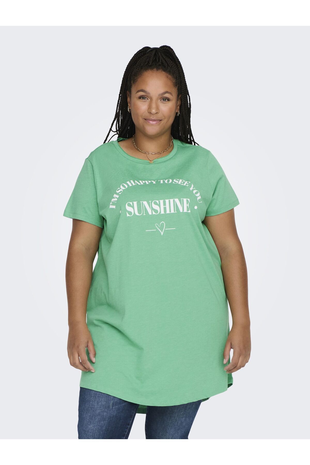 Only Carmakoma T-Shirt - Green - Regular fit - Trendyol