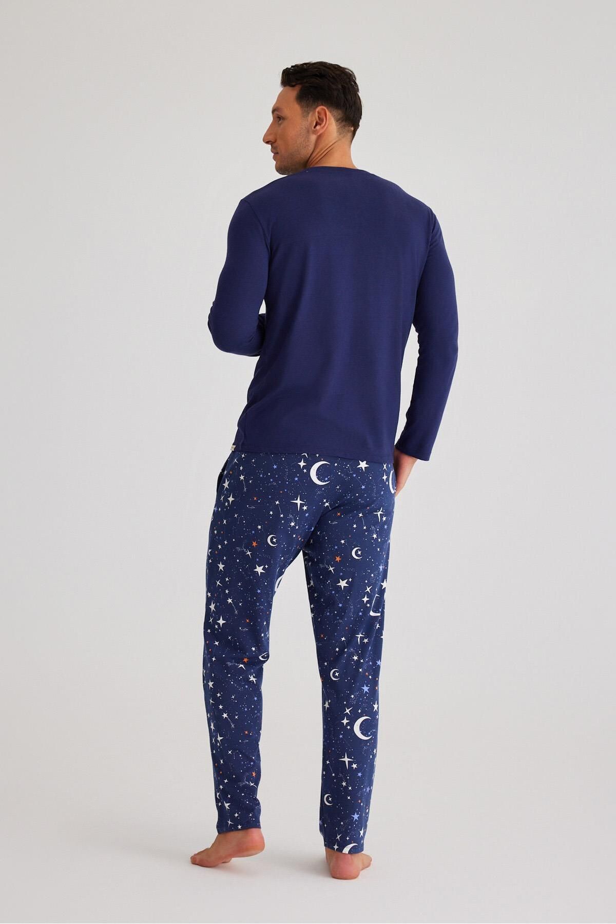 Mens navy blue best sale pajamas