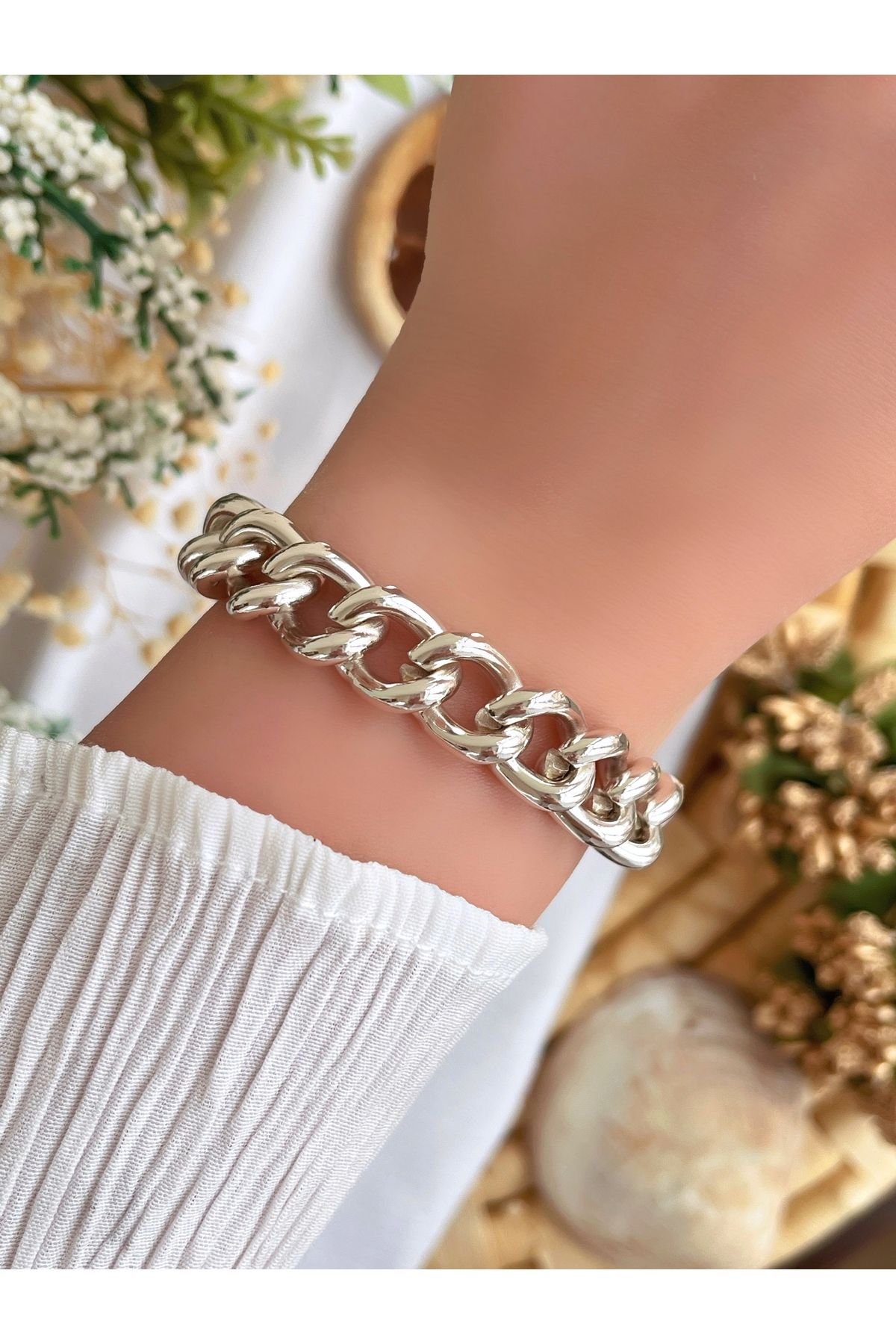 Gold and silver discount link bracelet