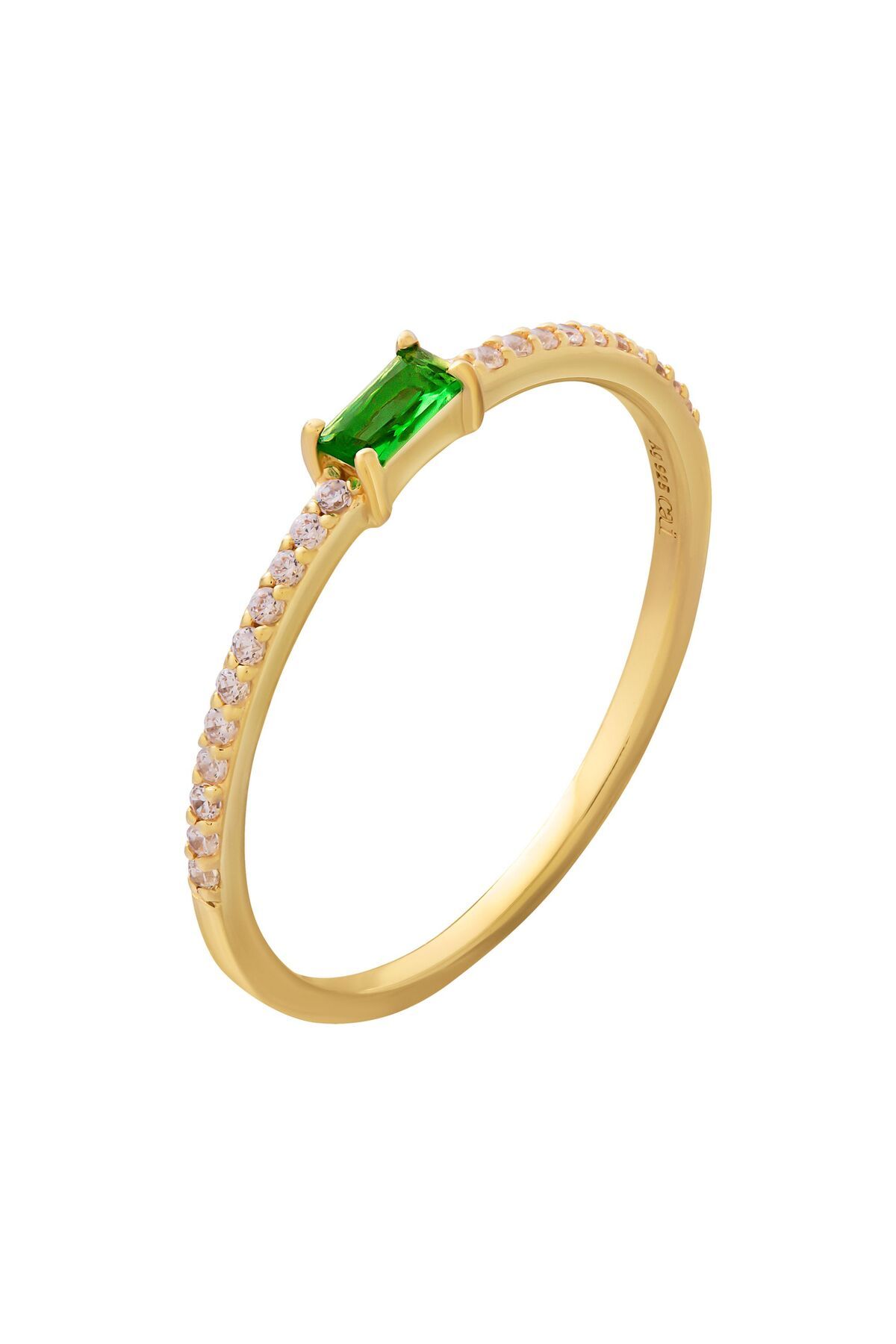 Caï - Echtstein Silber Trendyol Ring vergoldet 925