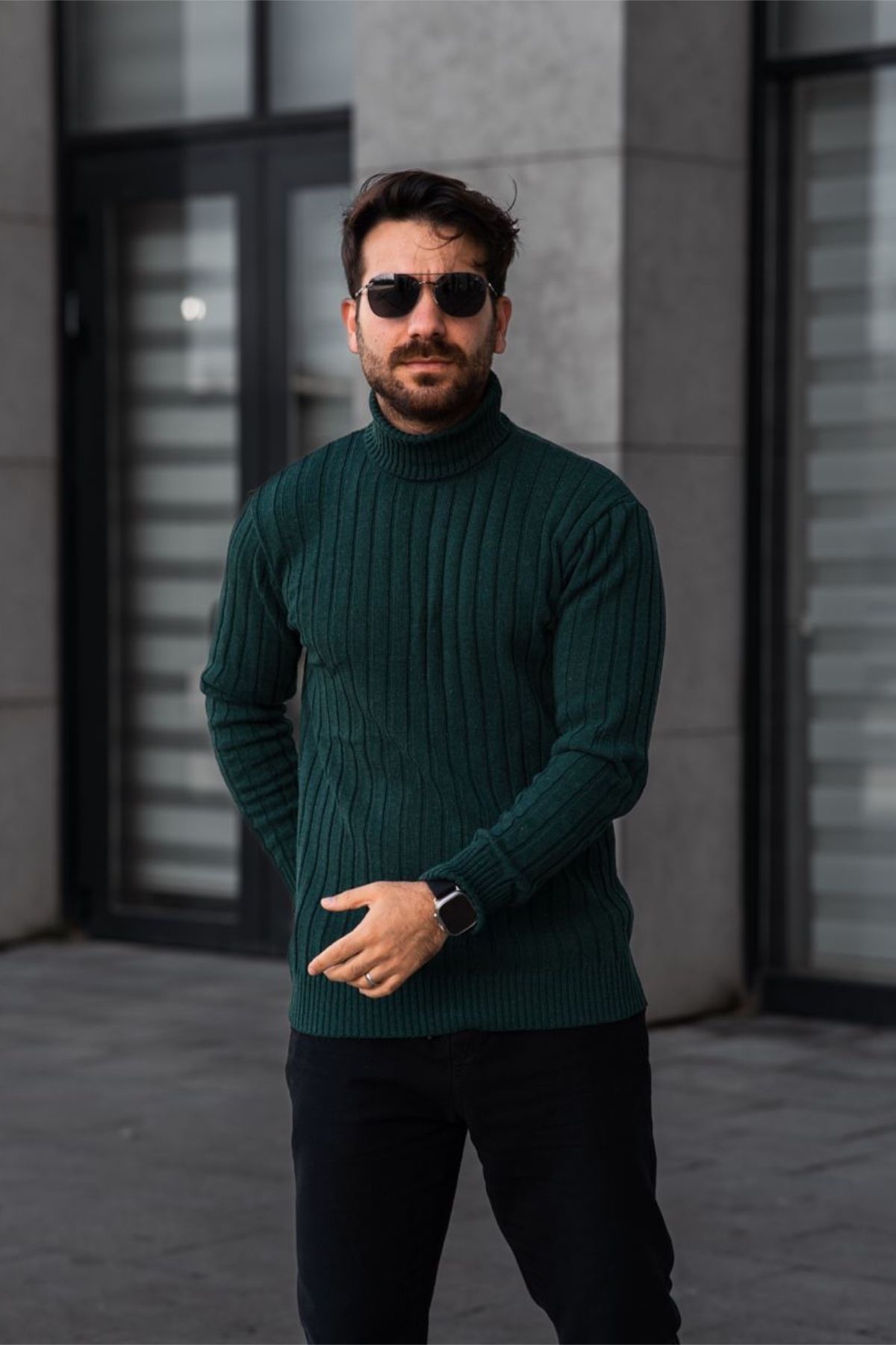 Dark shop green turtleneck