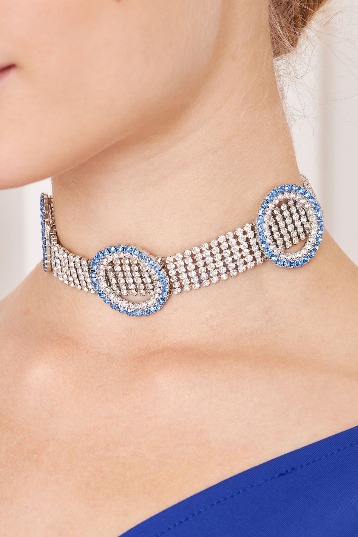 Blue choker shop collar