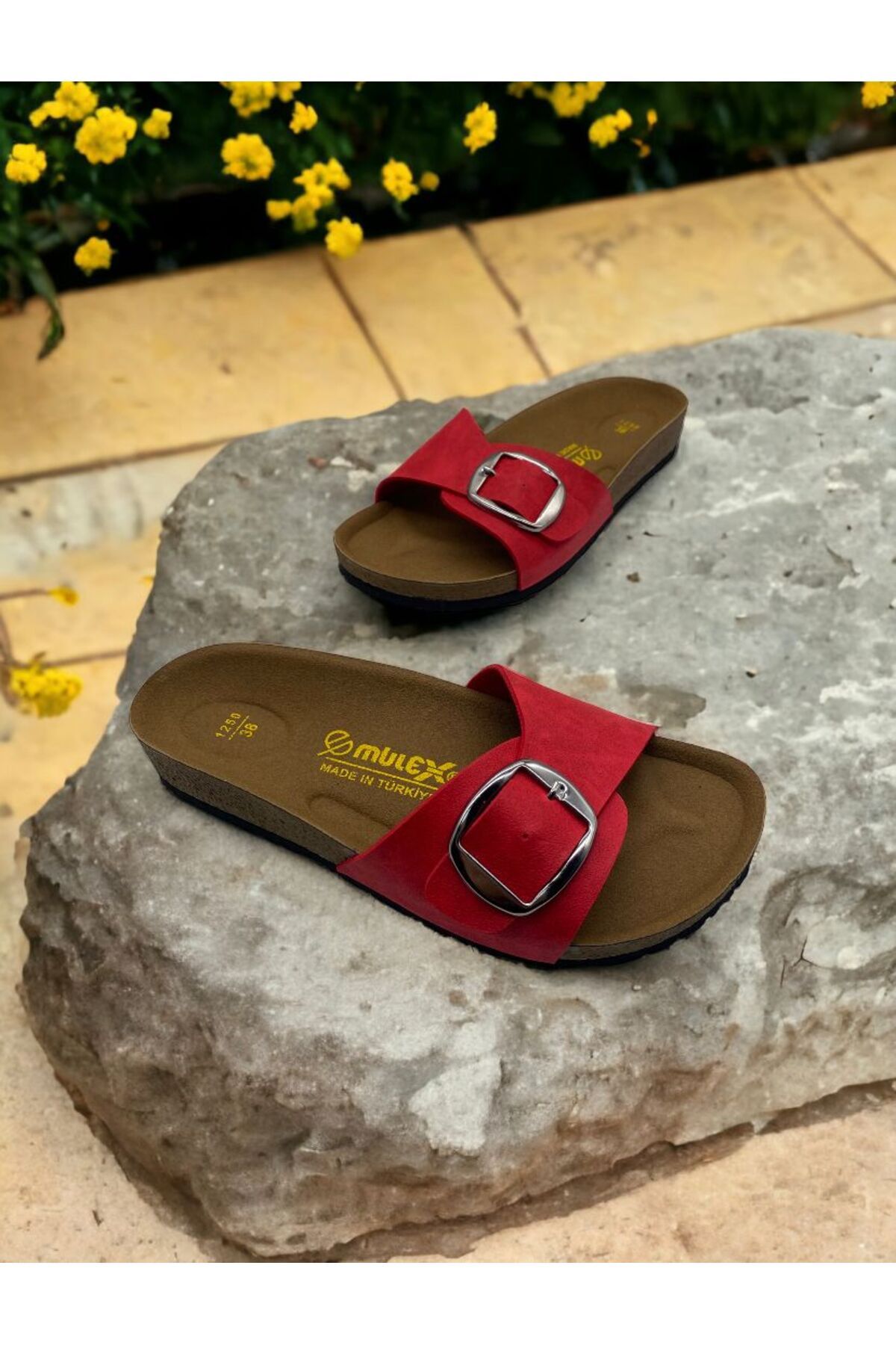 mustey women slippers cork anti sweat non slip sole esem model