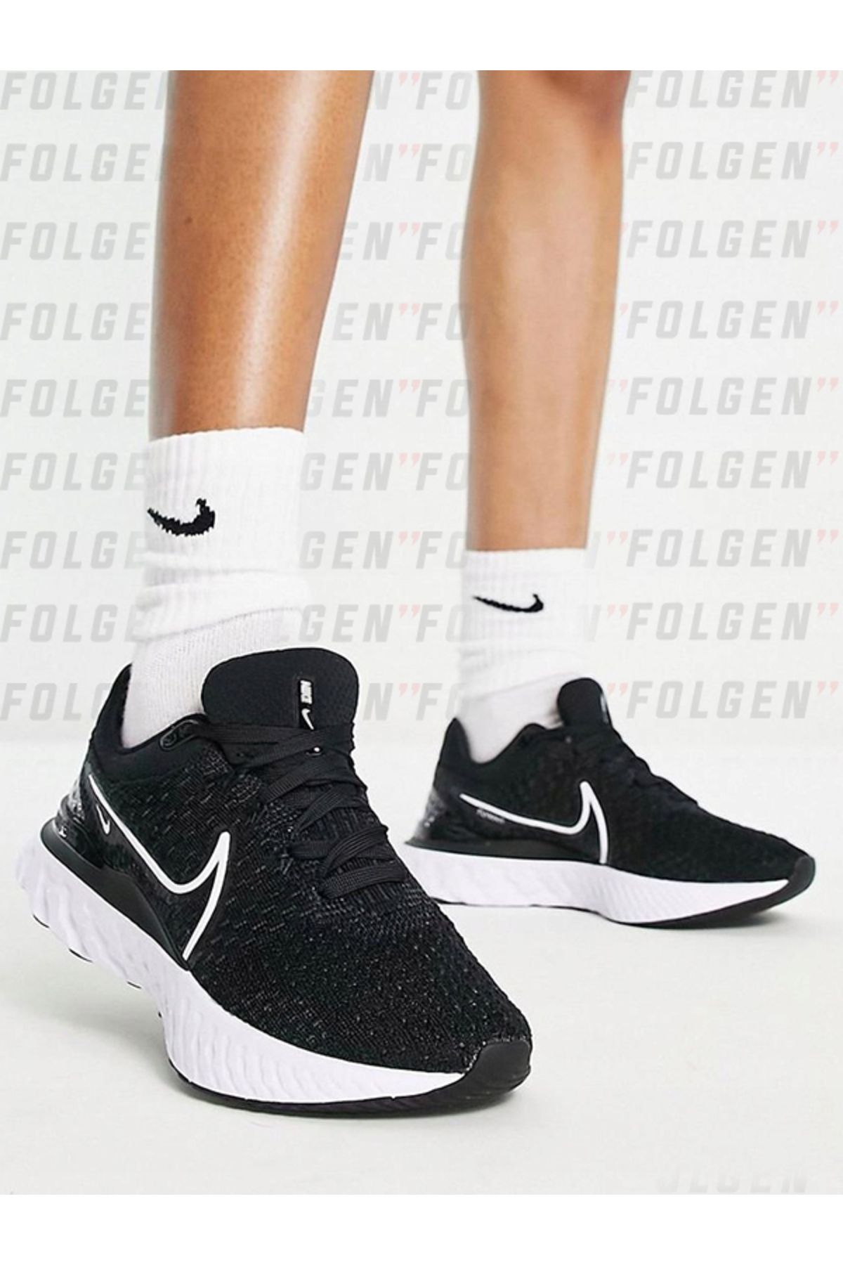 Nike Running React Infinity Run Flyknit 3 Sneakers Black White