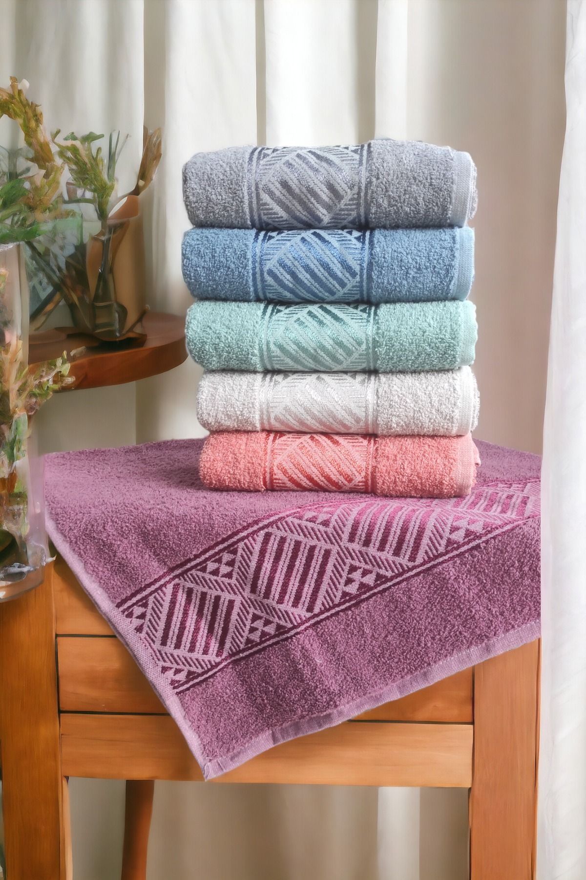 Purple and gray towels cheap