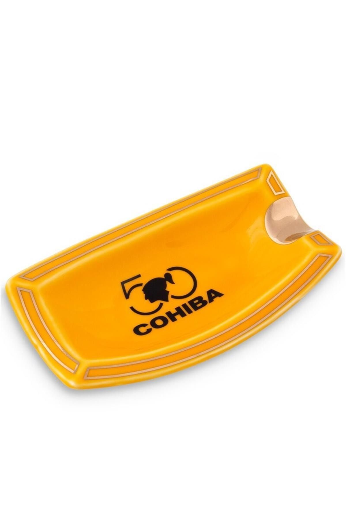 COHİBA Tekli Seramik Puro Küllüğü Sarı/gold 50. Yıl Özel Seri