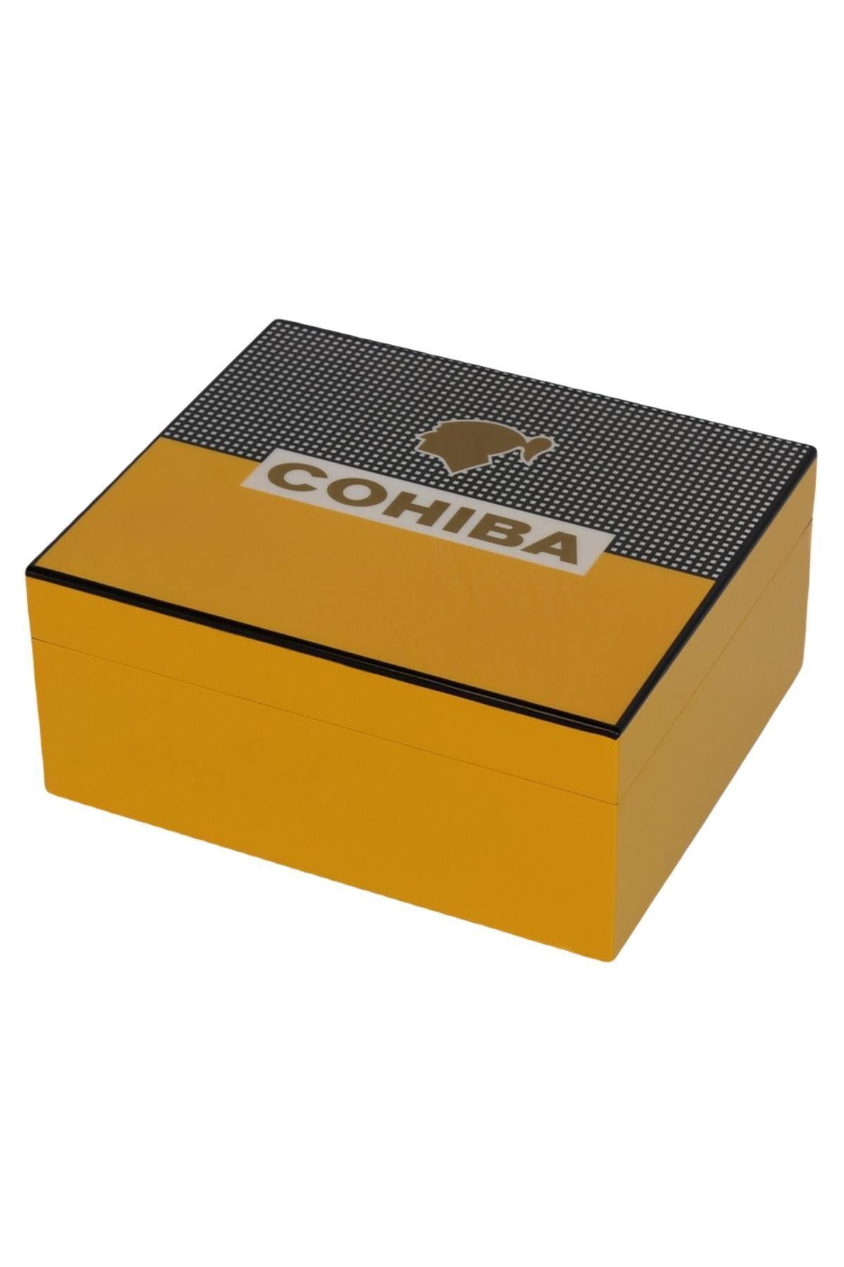 COHİBA Puro Kutusu Humidor Puro Kutusu Set Sarı 30