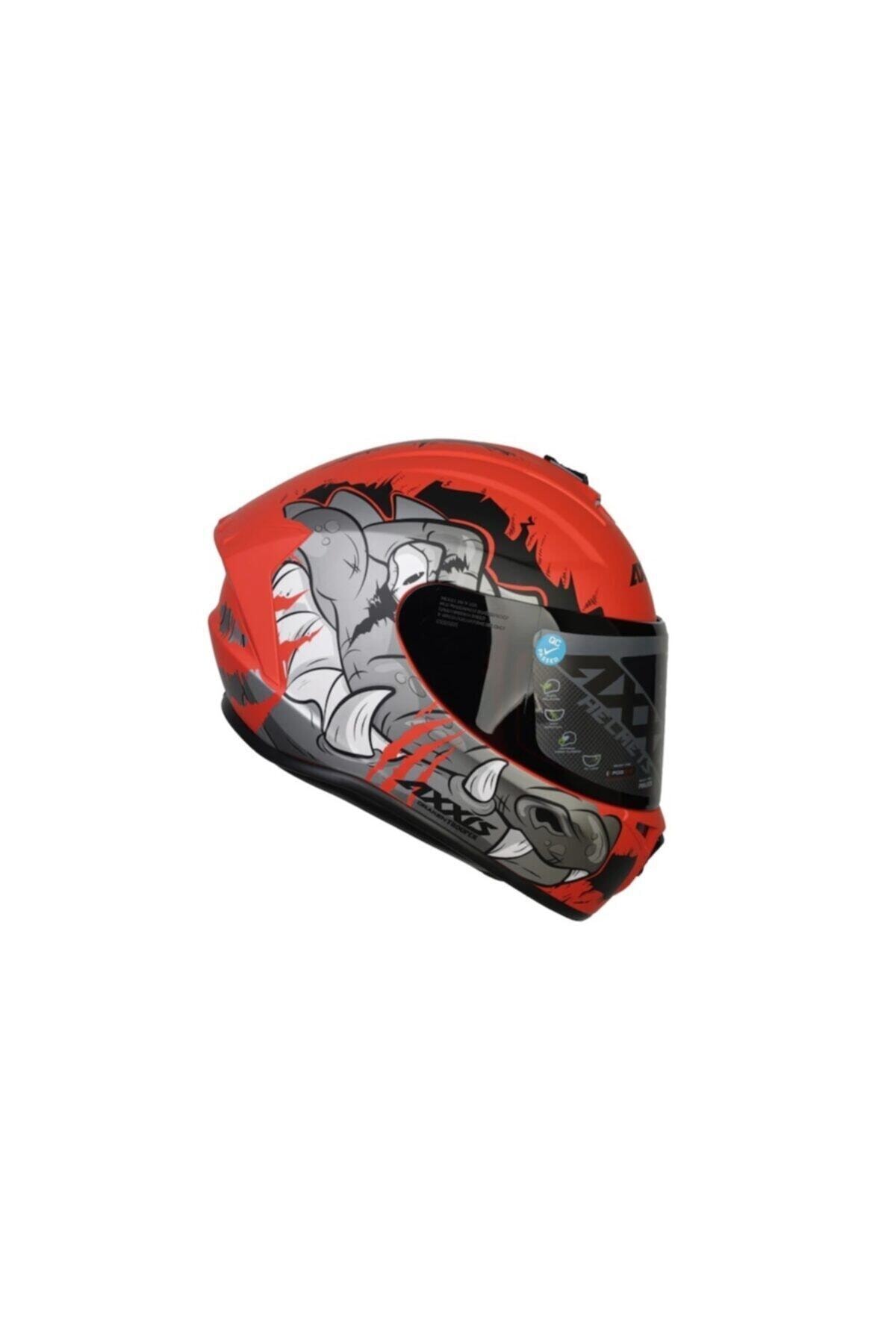 AXXIS Draken Trooper Matt Red - Full Face Kask