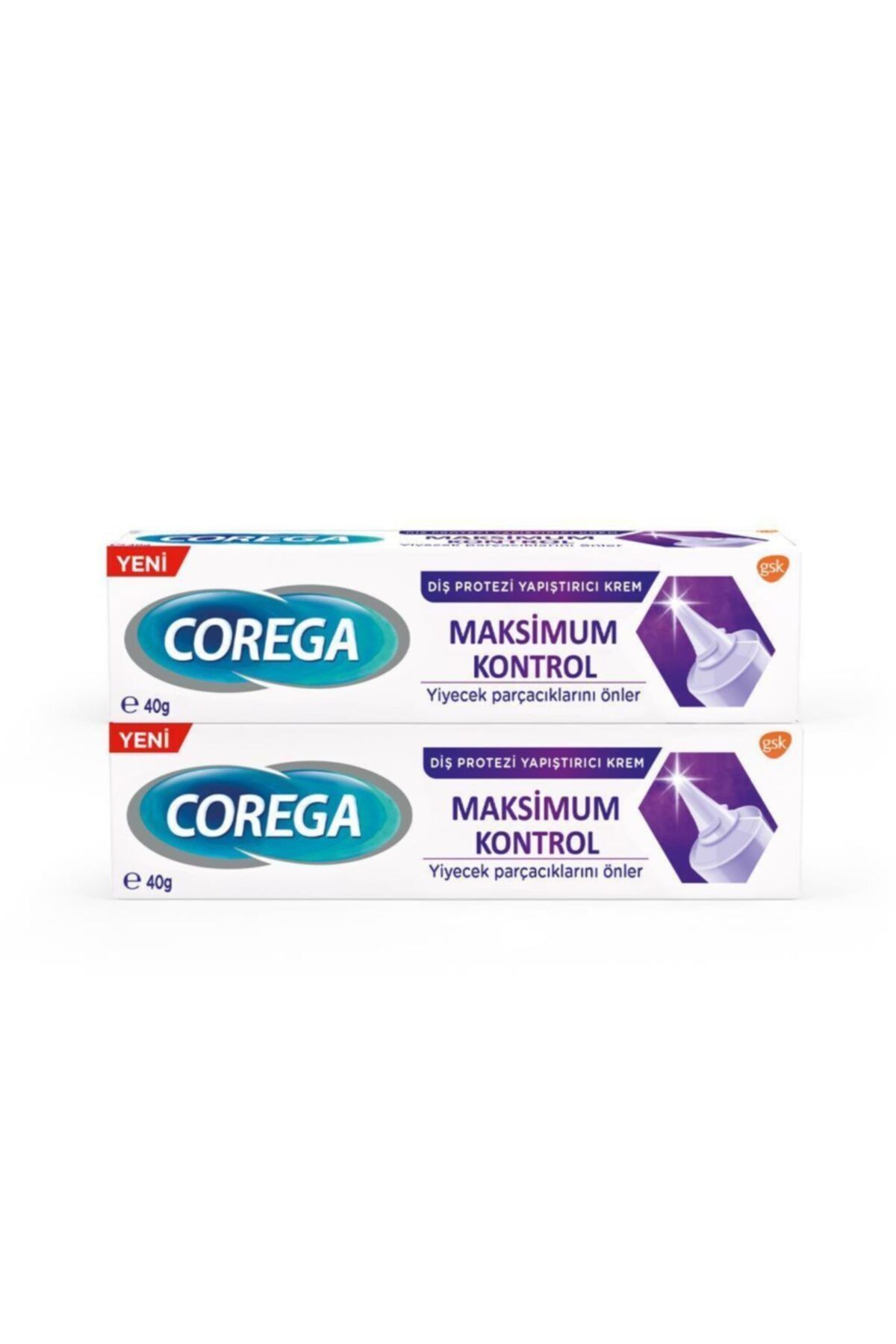 Corega Maksimum Kontrol Protez Yapıştırıcı Krem 40gr 2'li Paket