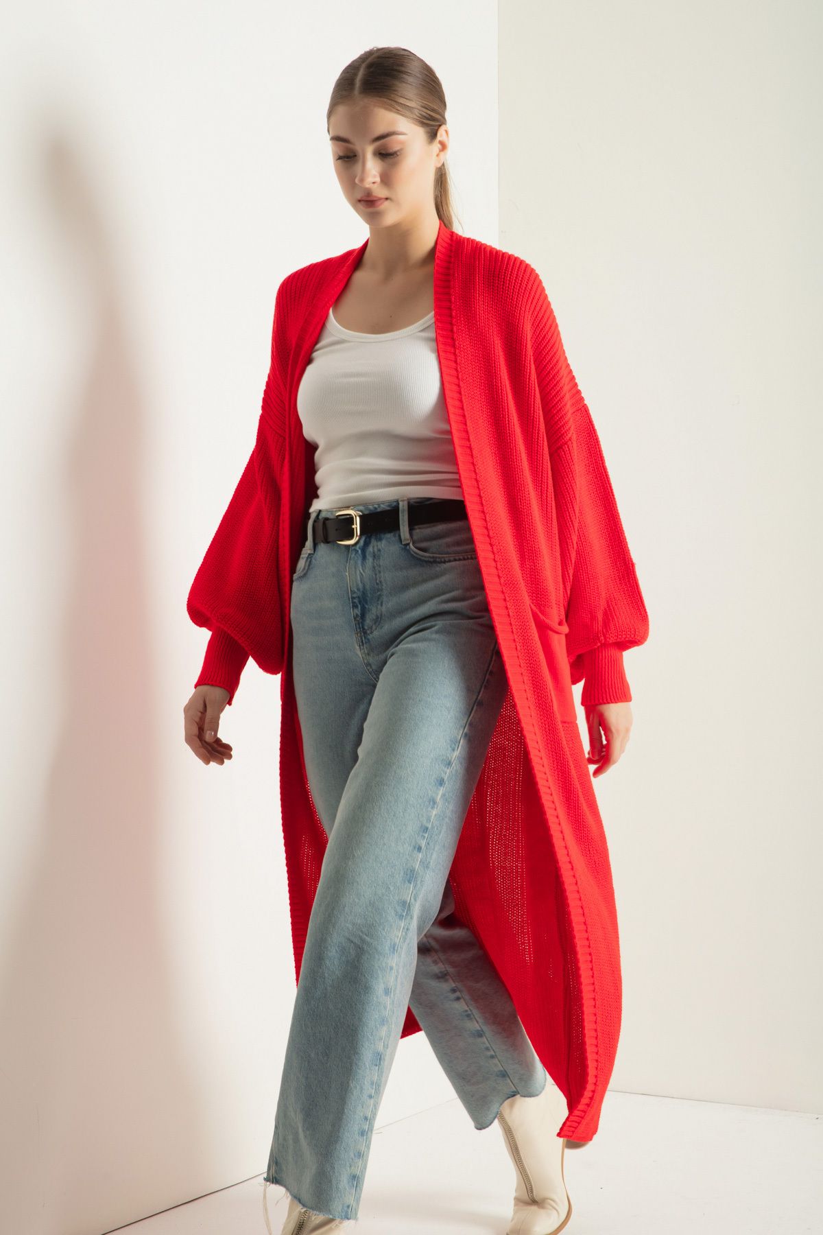Coral top long cardigan