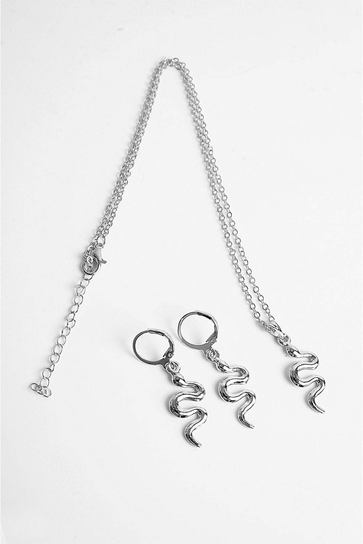 White gold necklace and earring set cheap