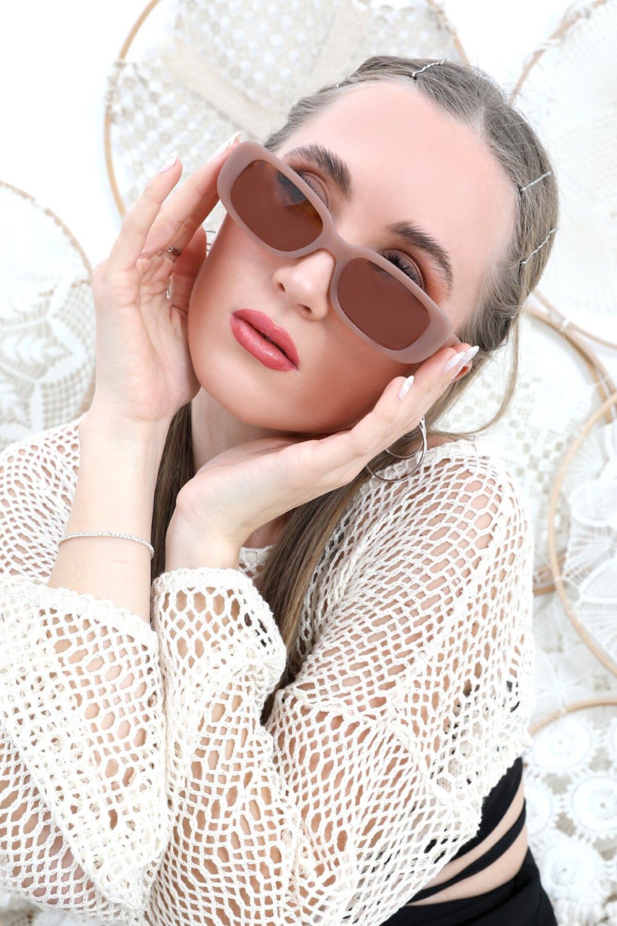 Bone rimmed glasses top