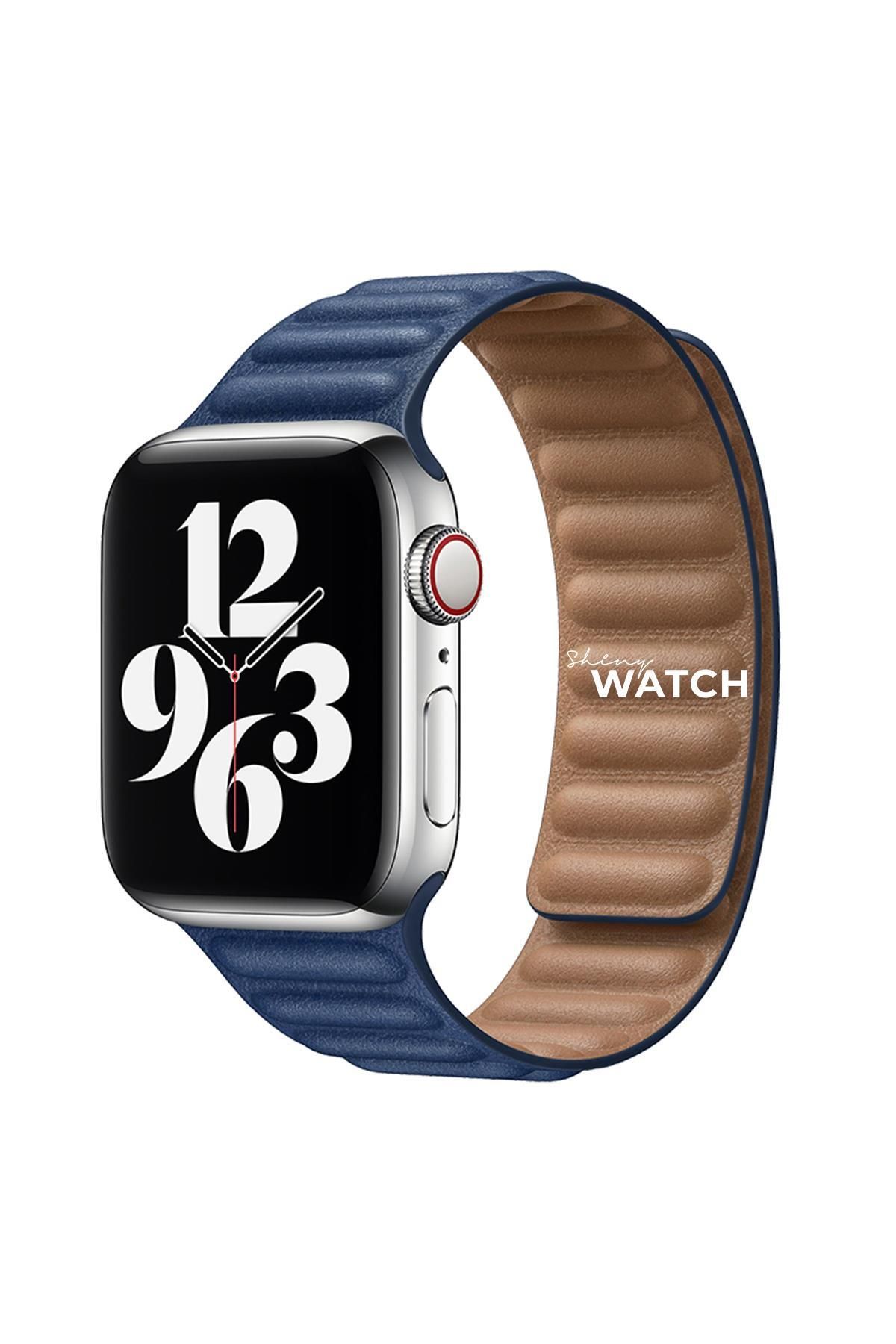 Midnight blue shop leather loop