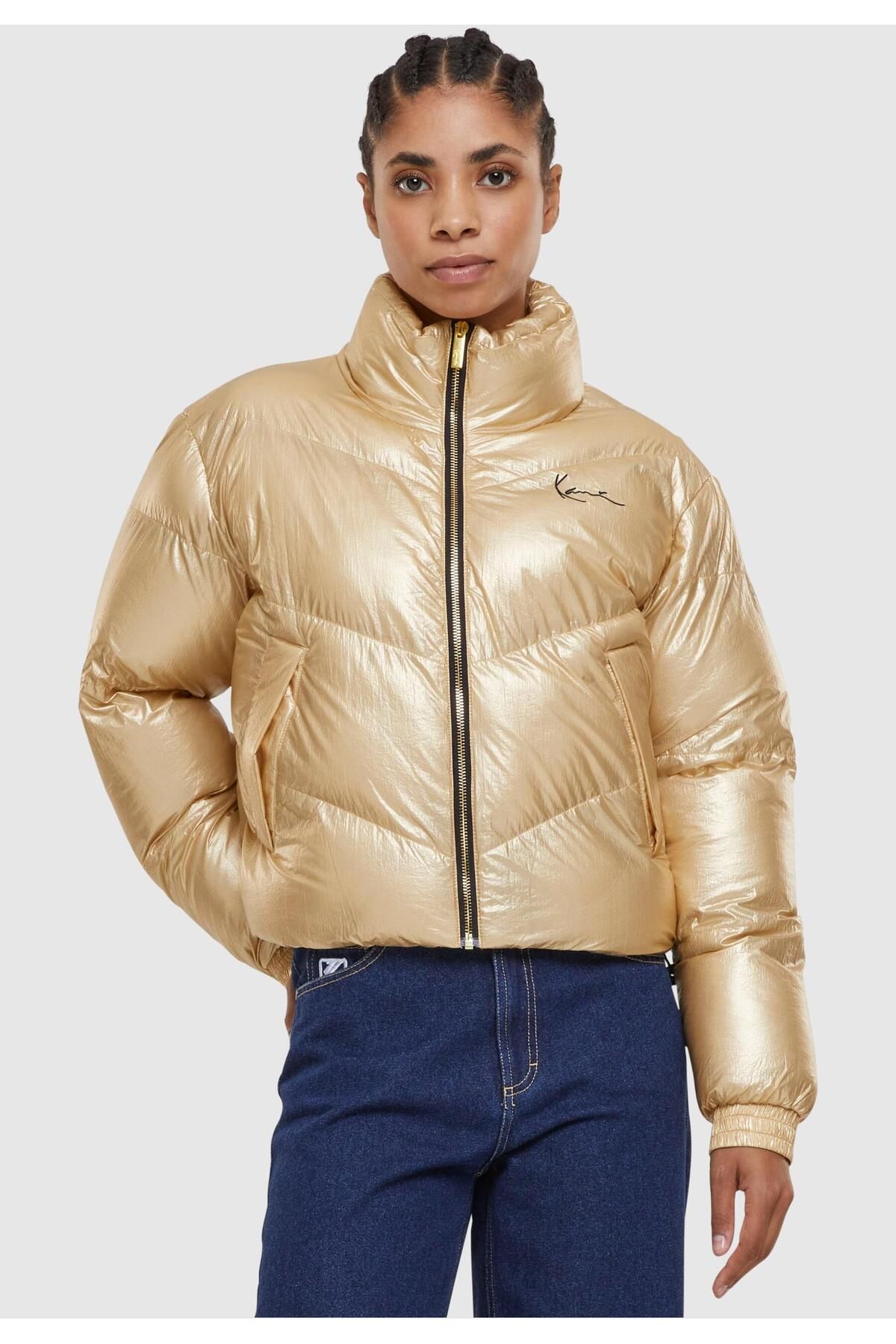 KARL KANI Winter Jacket Gold colored Basic Trendyol