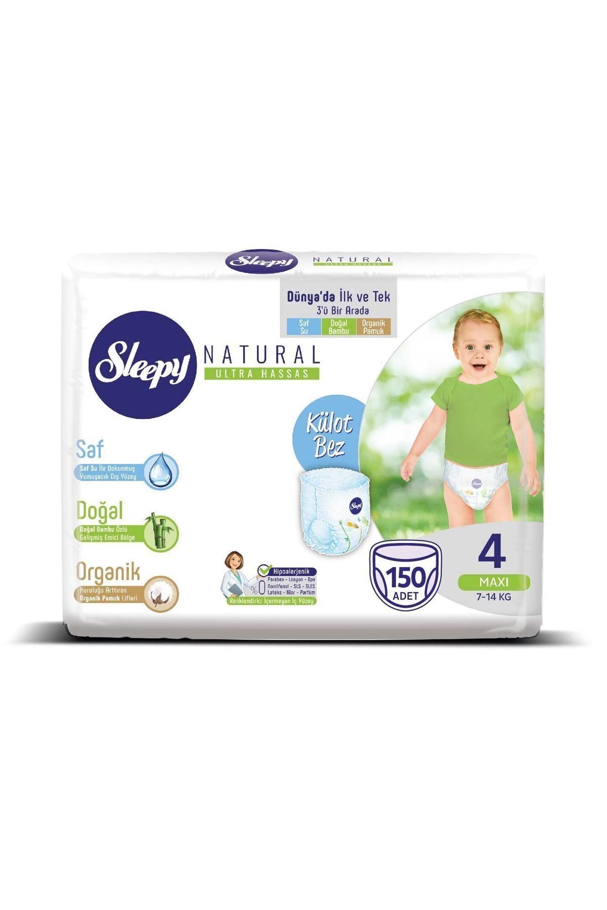 sleepy natural kulot bez 4 numara maxi super firsat paketi 150 adet fiyati yorumlari trendyol