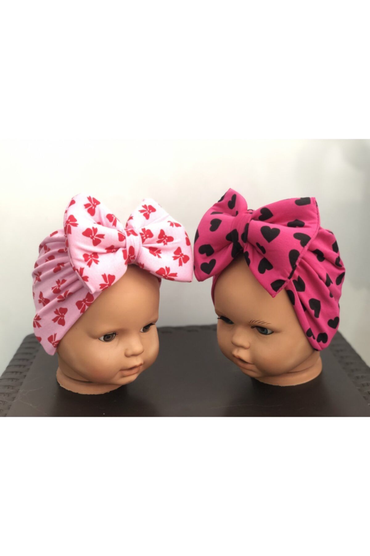 santralbebe kiz cocuk 0 6 ay desenli 2 adet fiyonklu bebek bone bebek bandana fiyati yorumlari trendyol
