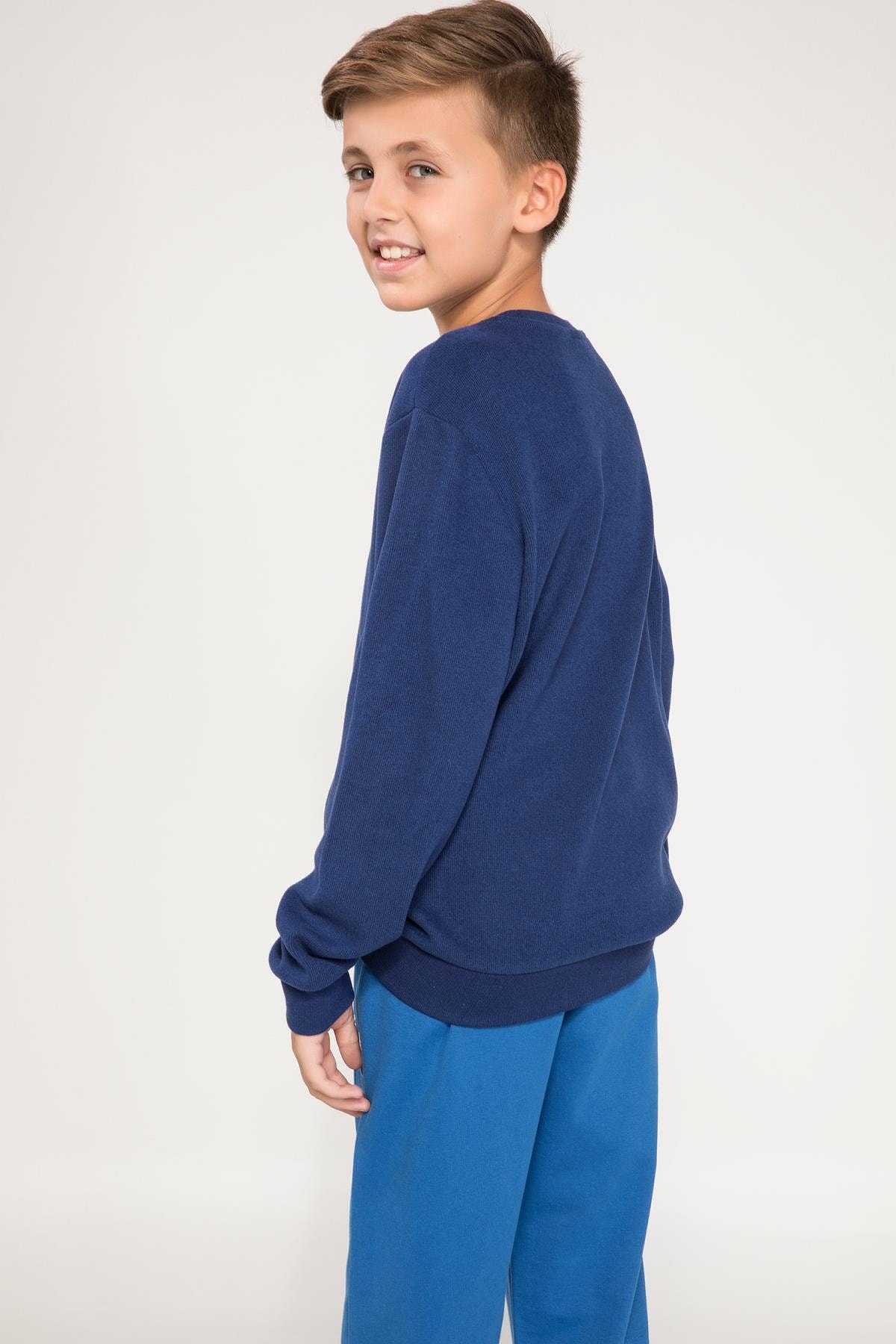 DeFacto Lacivert Erkek &Ccedil;ocuk Basic Sweatshirt J0848A6.18AU.NV131