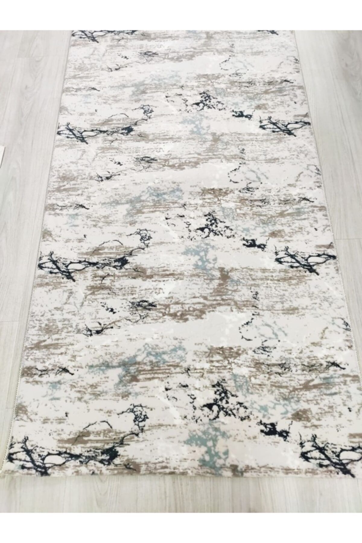 panda gri mavi mermer desenli kaymaz taban yolluk 100x150 fiyati yorumlari trendyol