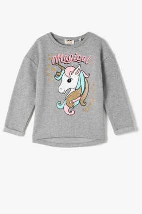 Koton Kids Gri Kız &Ccedil;ocuk Sweatshirt