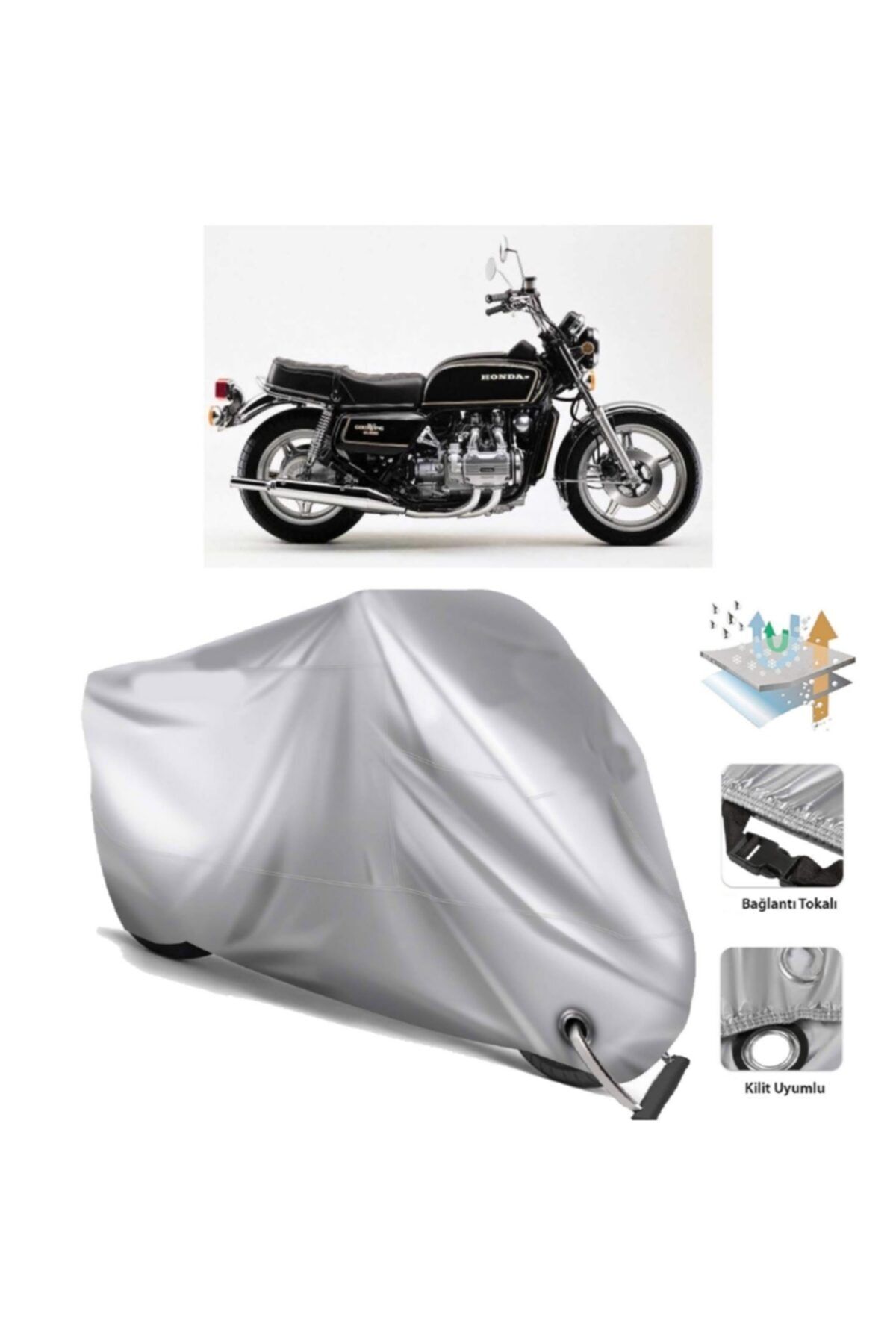 CoverPlus Honda Goldwing GL 1000 Motorcycle Cover Link And Lock