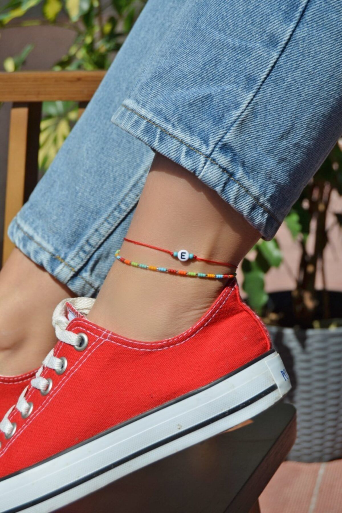 Anklet with letter shop e
