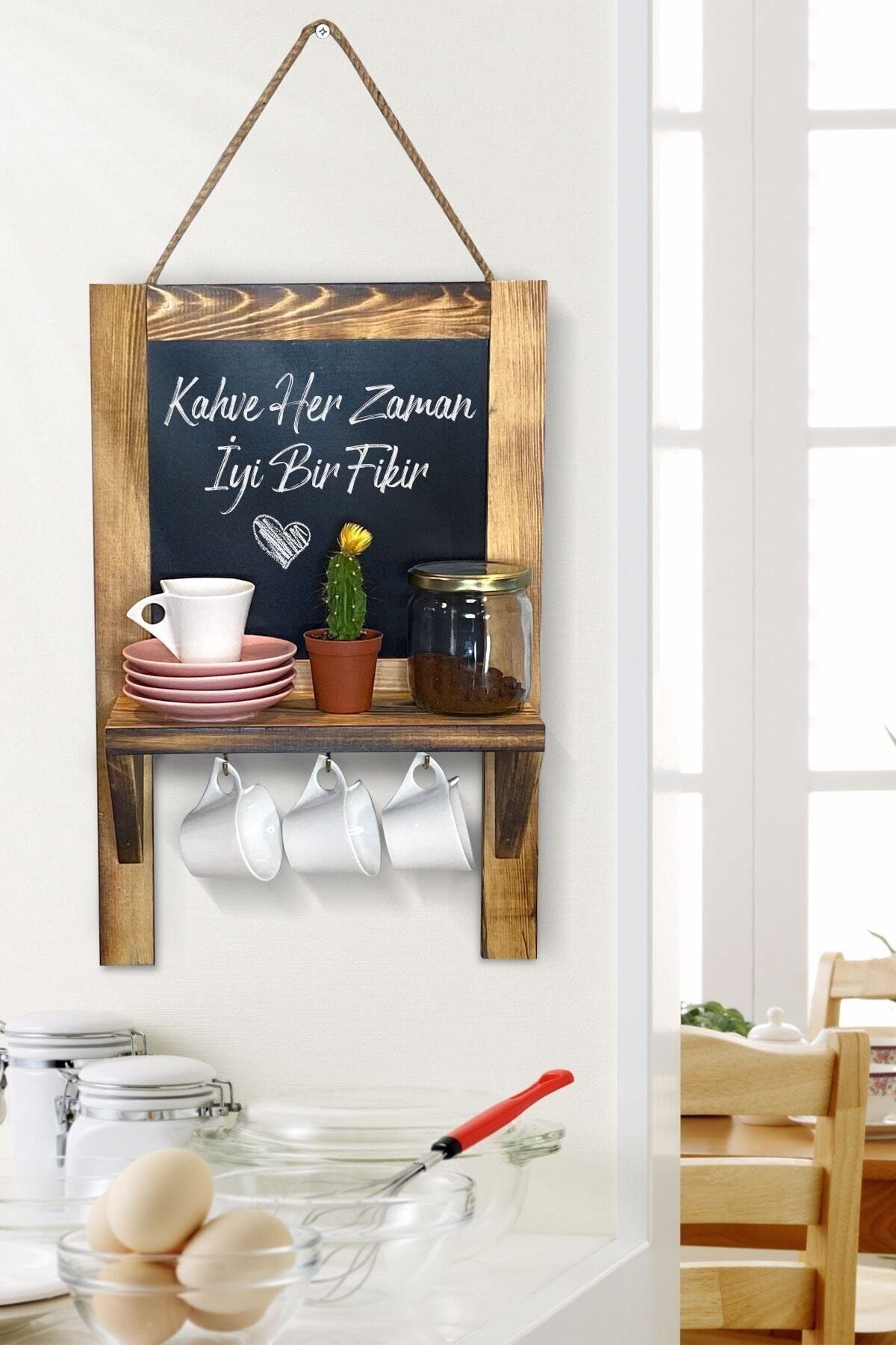 MHK Collection Primera Ahşap Yazı Tahtalı Mutfak Rafı