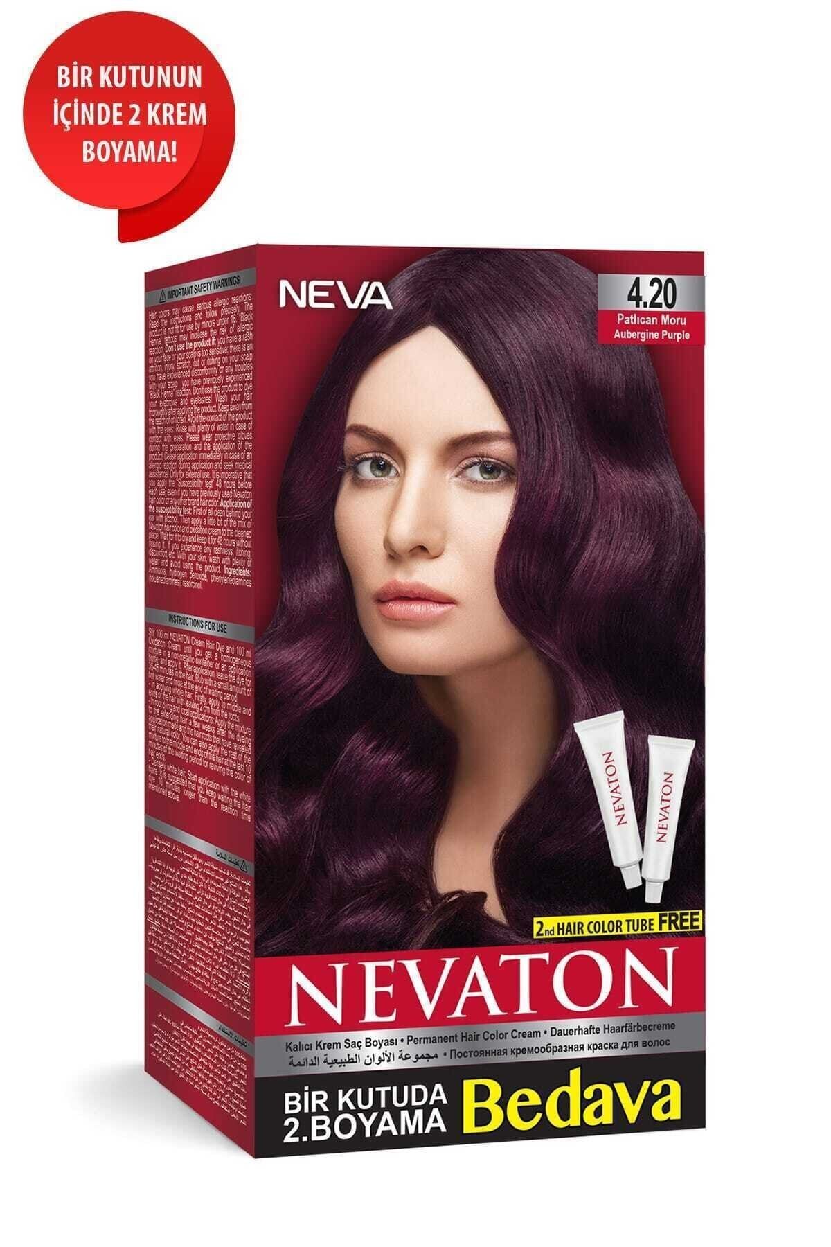 nevaton kalici krem sac boyasi 4 20 patlican moru 8698636611817 fiyati yorumlari trendyol