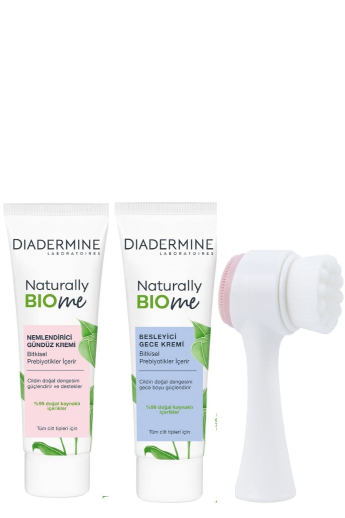 Diadermine Naturally Bitkisel Prebiyotik Içerikli %99 Doğal Gece Ve Gündüz Kremi True Touch Peeling Fırçası