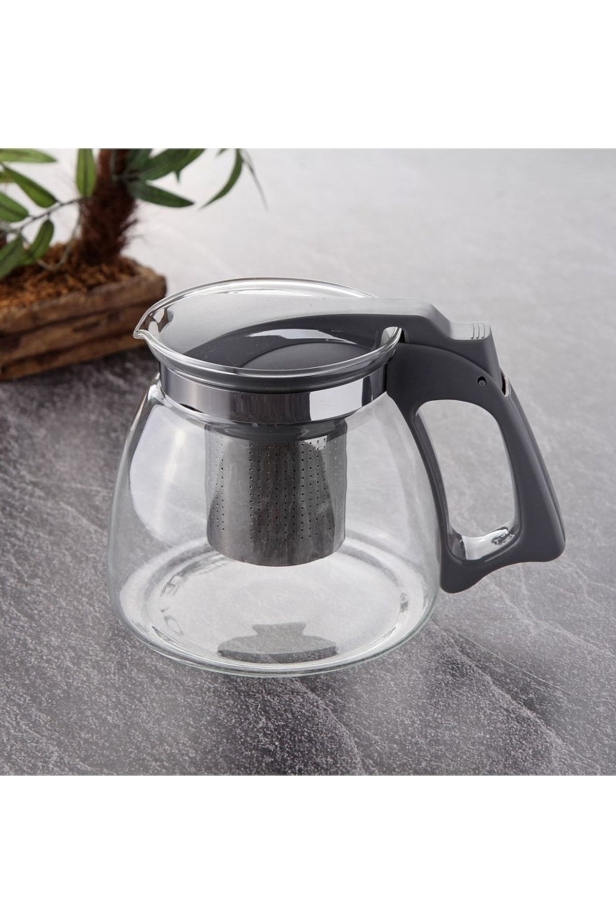 selenica gri suzgecli 900ml cam demlik ve bitki cayi yesil cay demleme suzgeci makasli fiyati yorumlari trendyol