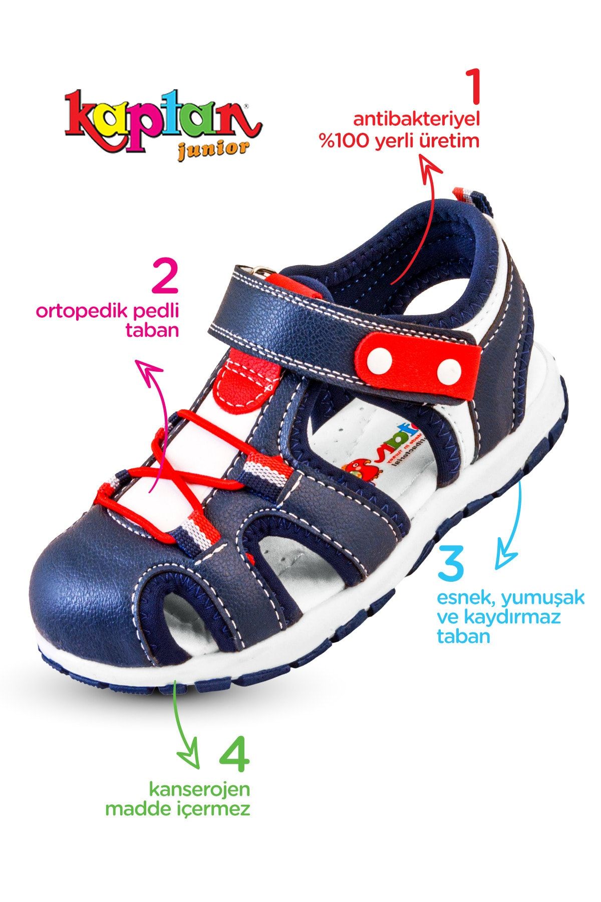 kaptan junior erkek cocuk lacivert bebek ortopedik ayakkabi sandalet fiyati yorumlari trendyol