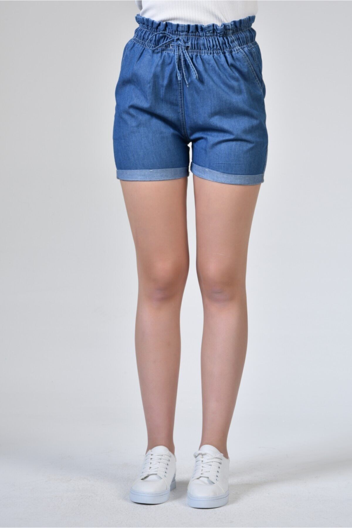 Rodi Jeans Rodi Ds21yb145316 Koyu Mavi Kadın Beli Lastikli Denim Şort