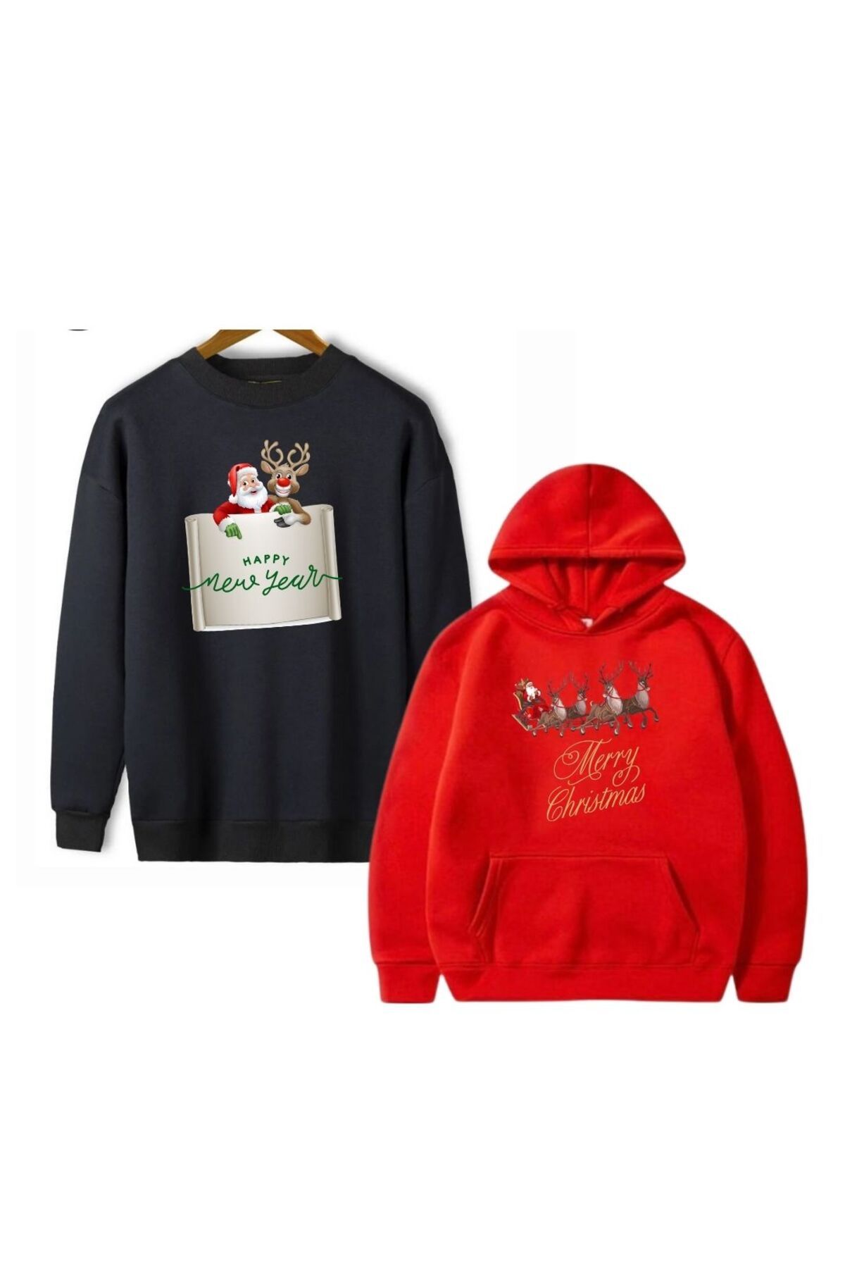 MUFFS STORE Plus Size Sweatshirt Red Oversize Trendyol