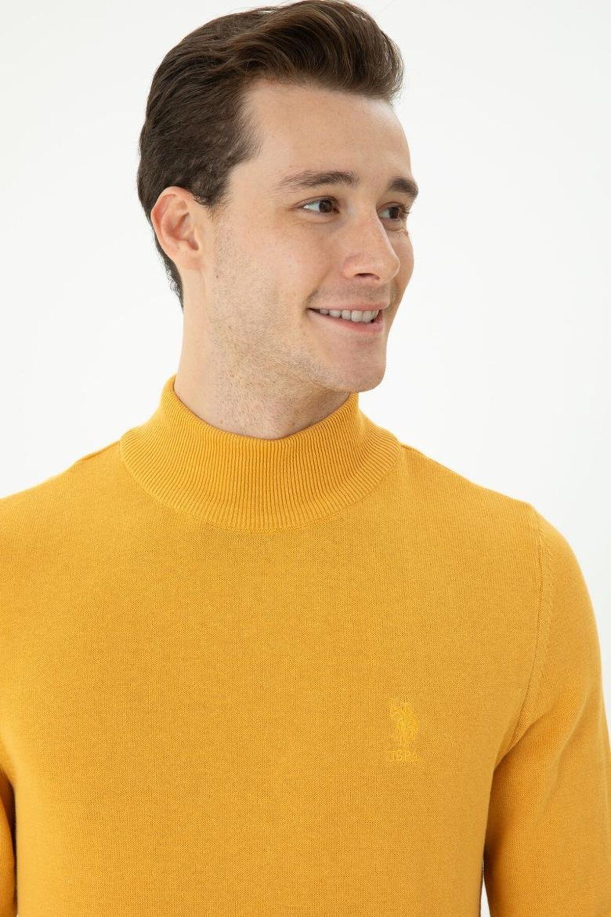 U.S. Polo Assn. Sweater Yellow Slim Fit Trendyol